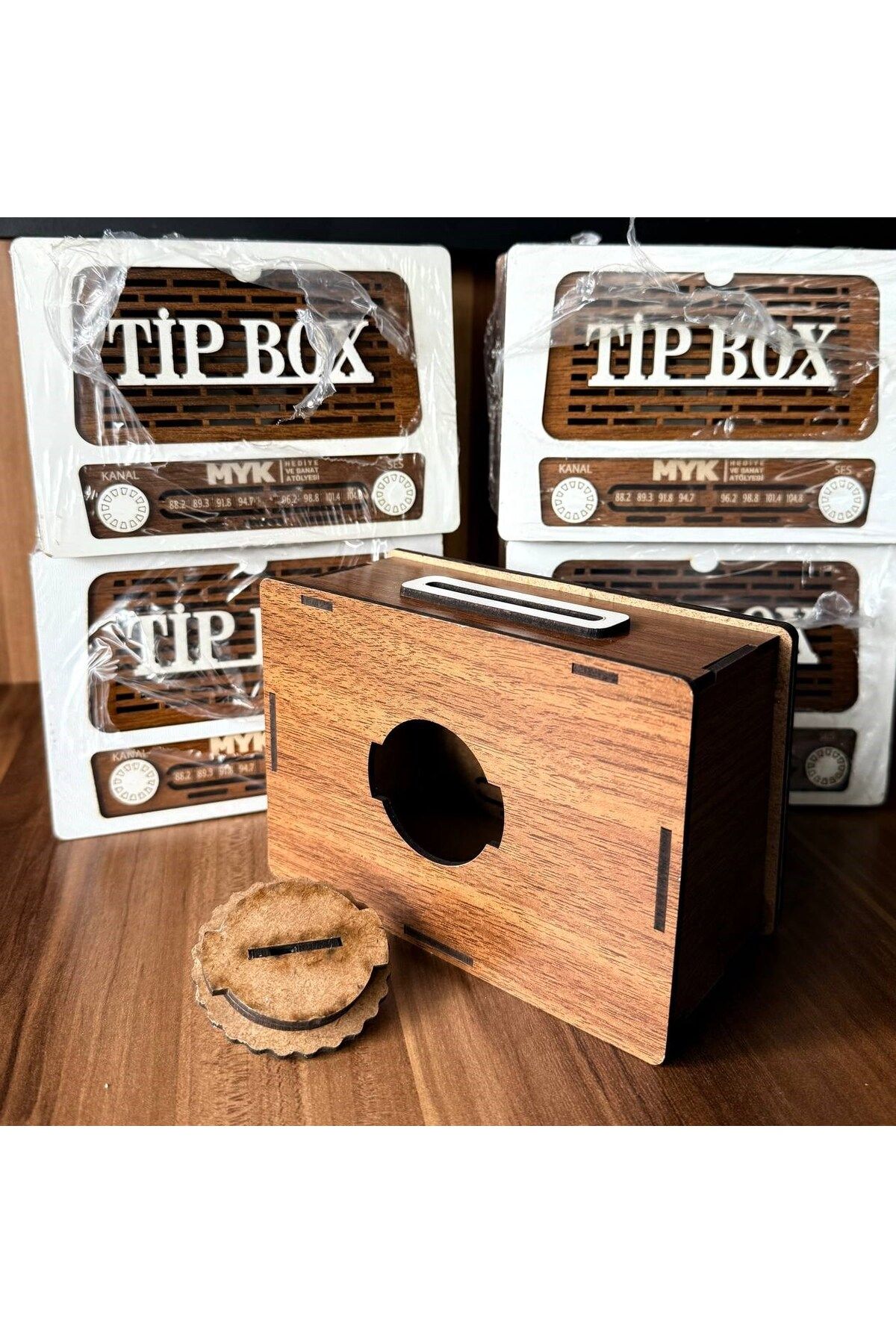 mykhediyevesanatatölyesi-Tip Box Tip Box and Piggy Bank (Pack of 5) Nostalgic Radio Look Tipbox 3