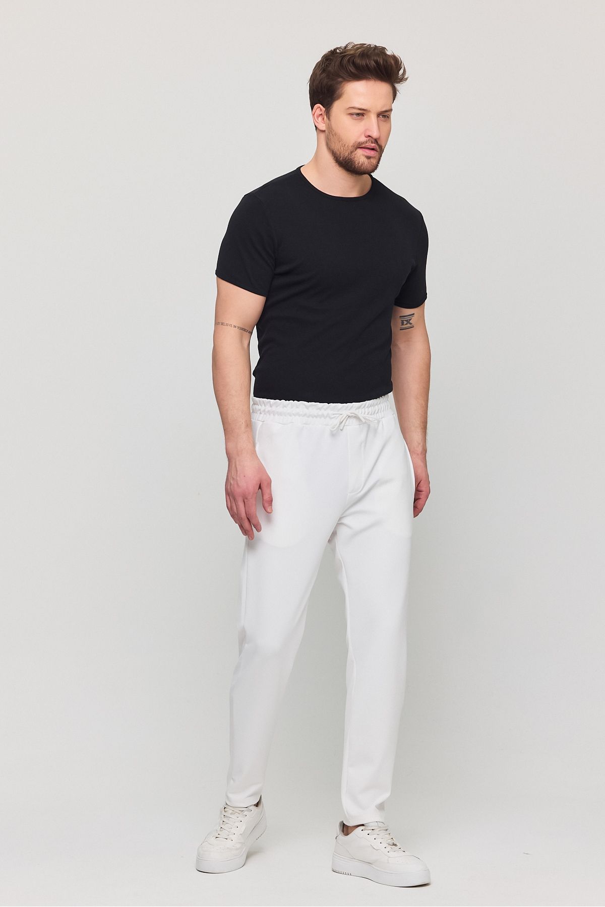 YXC Trend Maker-Men's Slim Fit Elastic Waist Drawstring Lycra Comfortable Jogger Pants 4