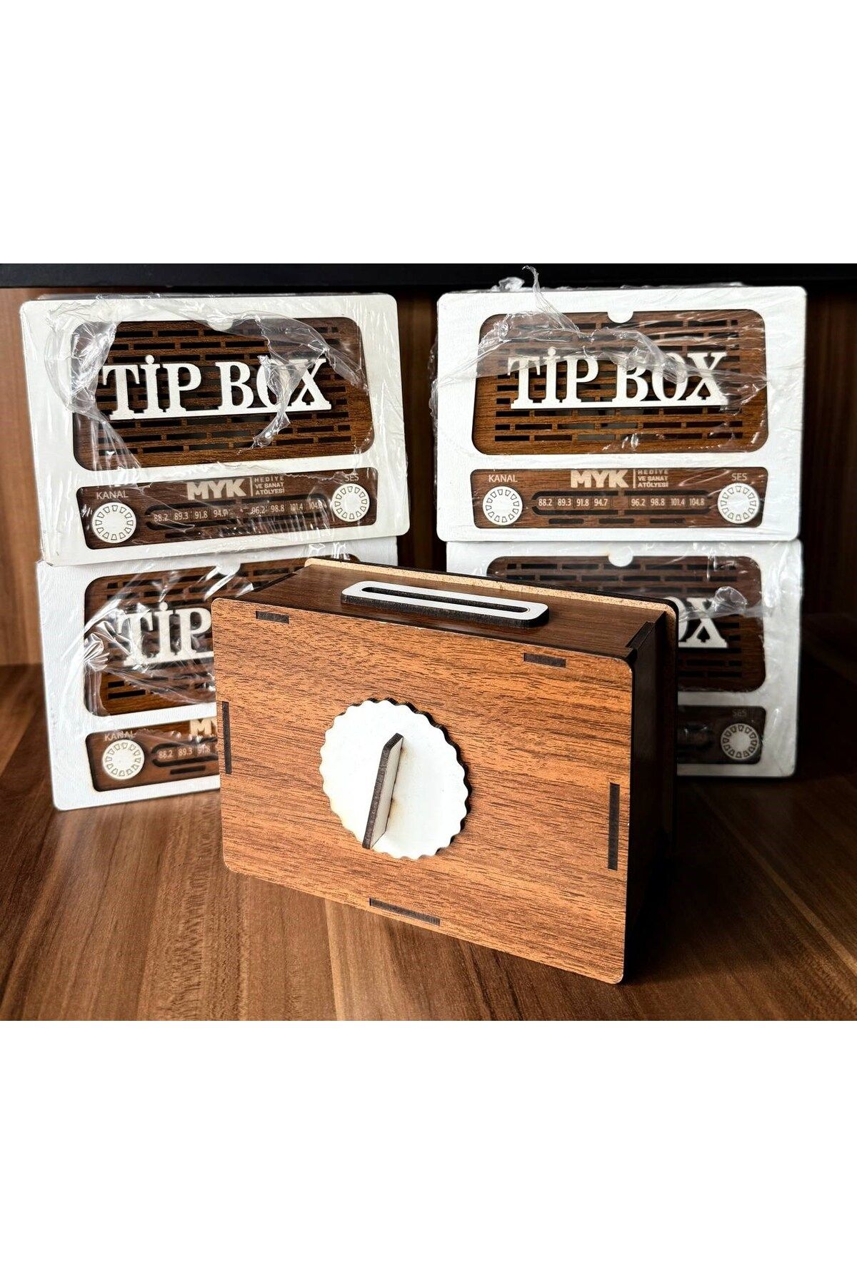mykhediyevesanatatölyesi-Tip Box Tip Box and Piggy Bank (Pack of 5) Nostalgic Radio Look Tipbox 2