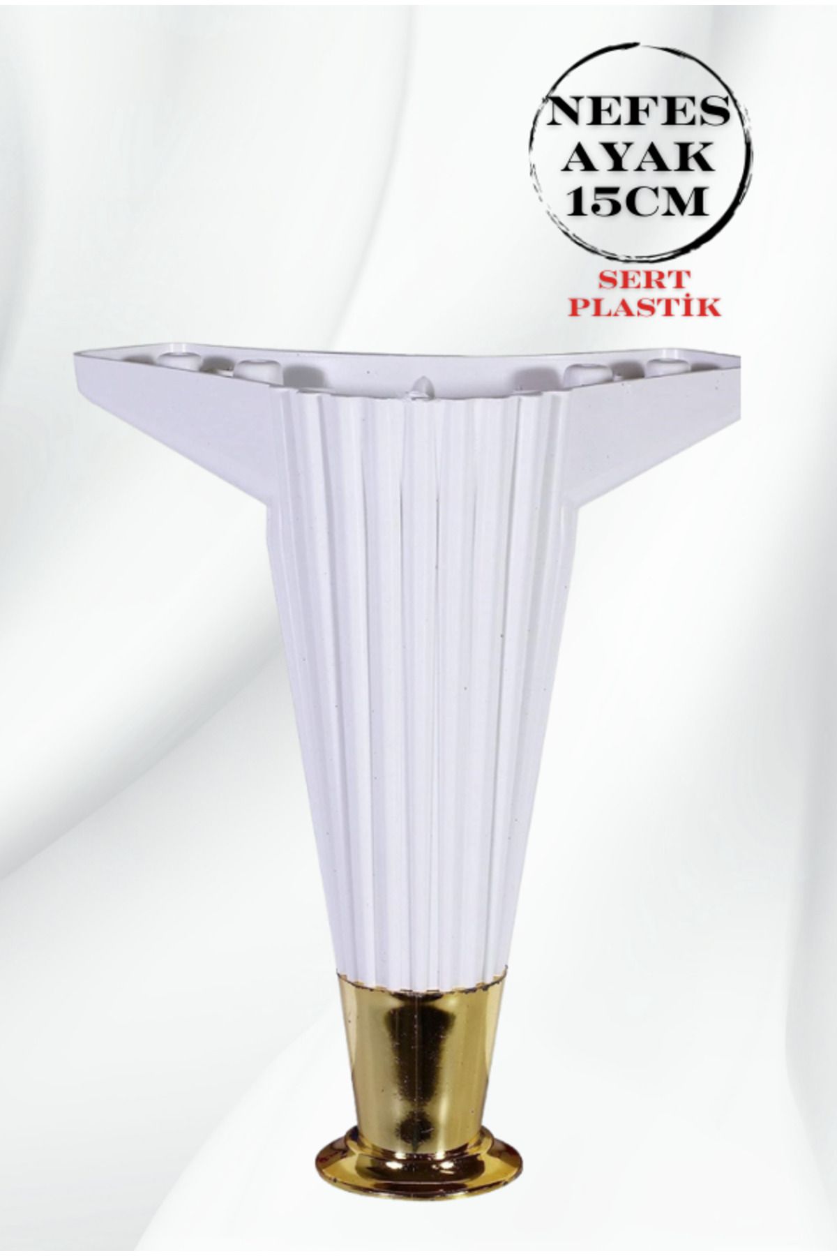 Nefes Plastik Ayak Beyaz Plastik (GOLD) 15cm Altın Mobilya Baza Ayak – Dayanıklı Tasarım
