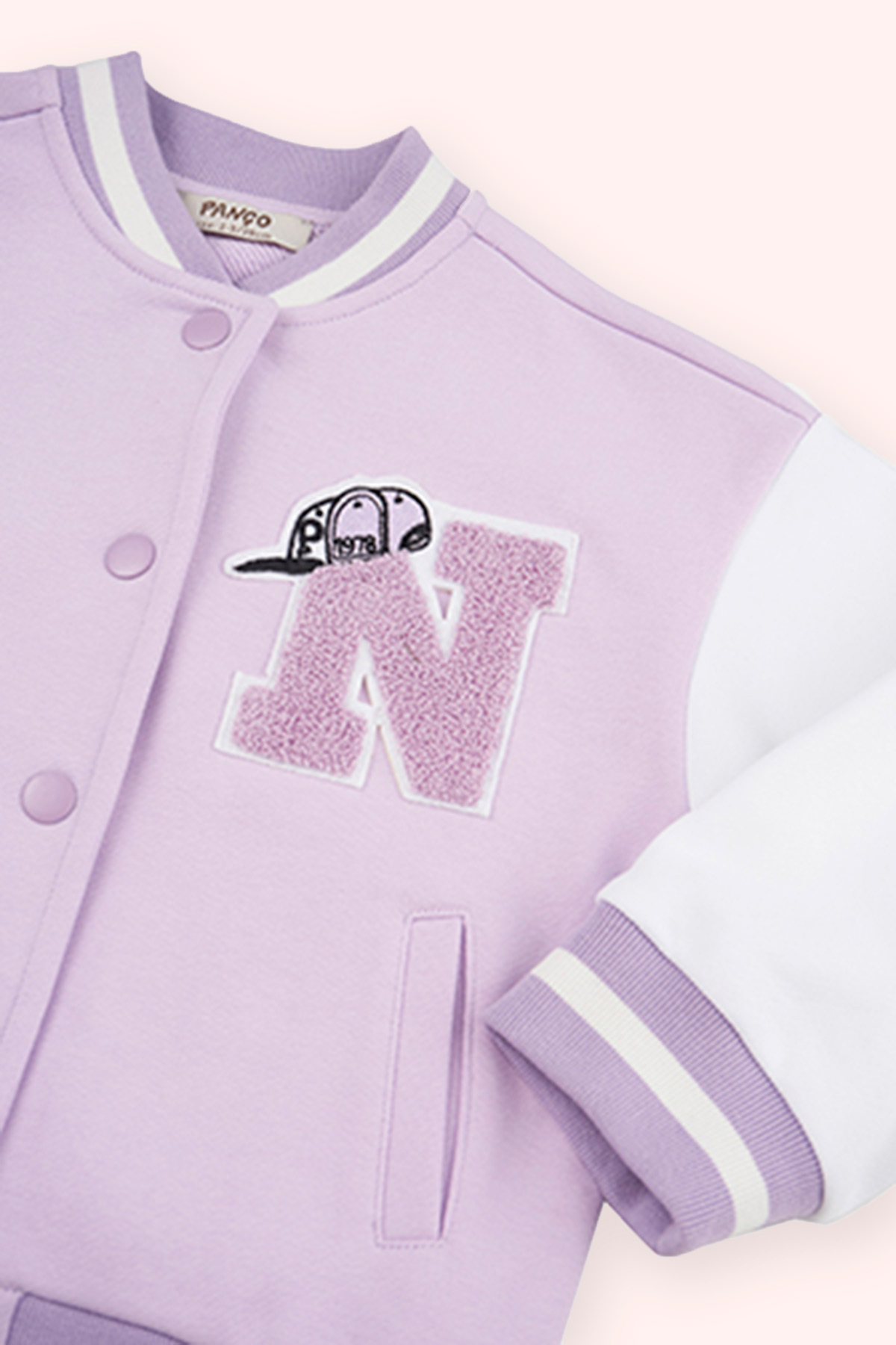 Panço Kız Bebek Arma Nakışlı Örme Lila Ceket fotoğrafı 2 (önizleme)