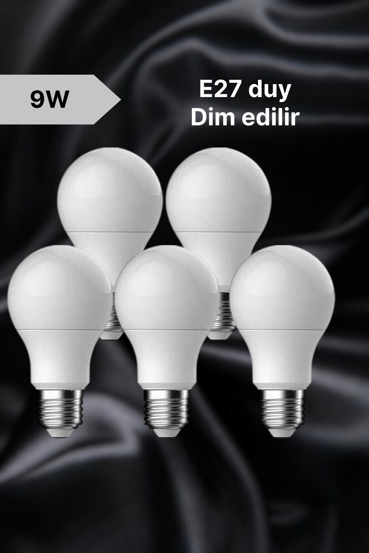 HİLBA 9W Led Ampul Beyaz Işık Dimlenebilir - 5li Pkt