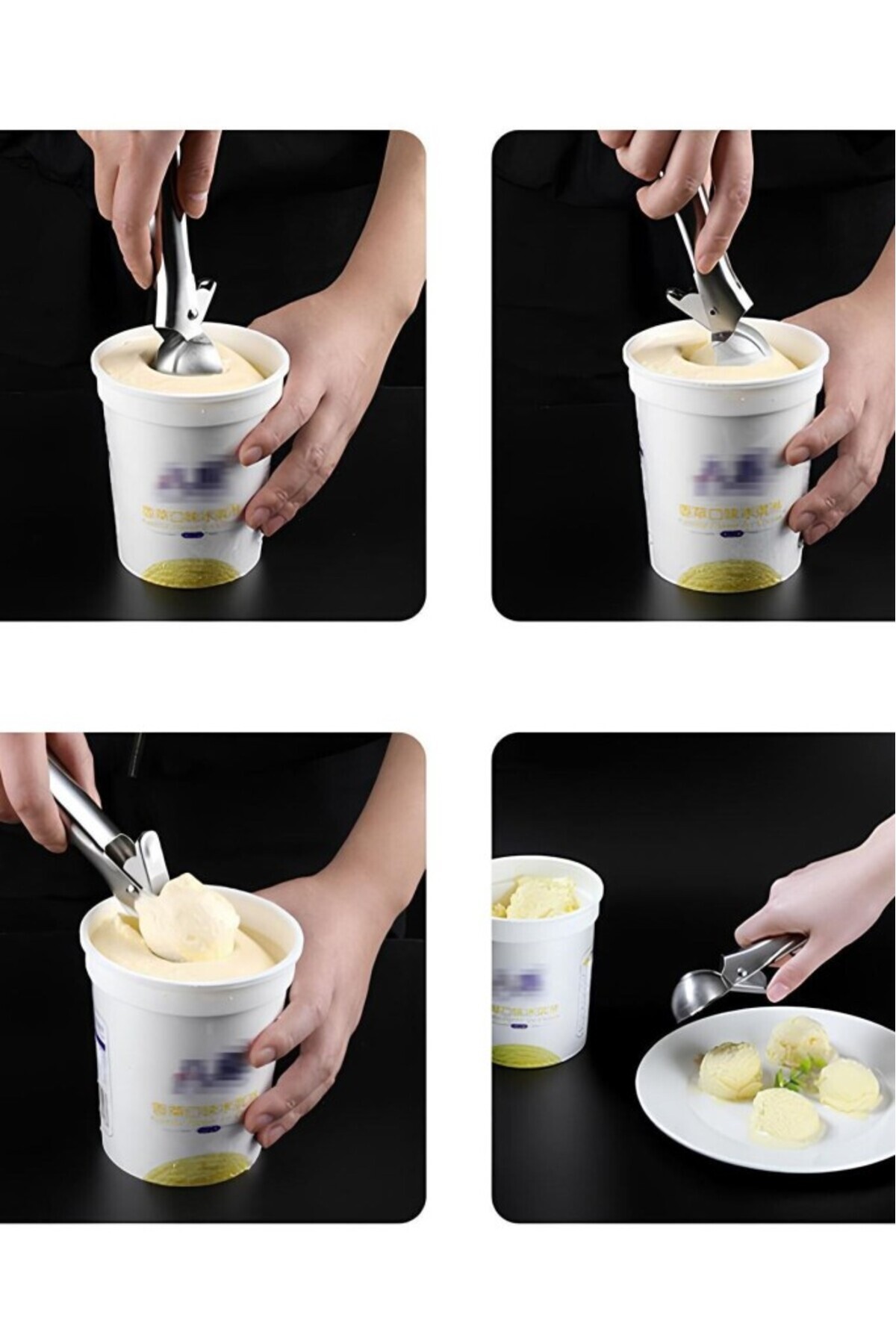 optana-Stainless Steel Ice Cream Presentation Spoon Cookie Halva and Ice Cream Ball Spoon 3