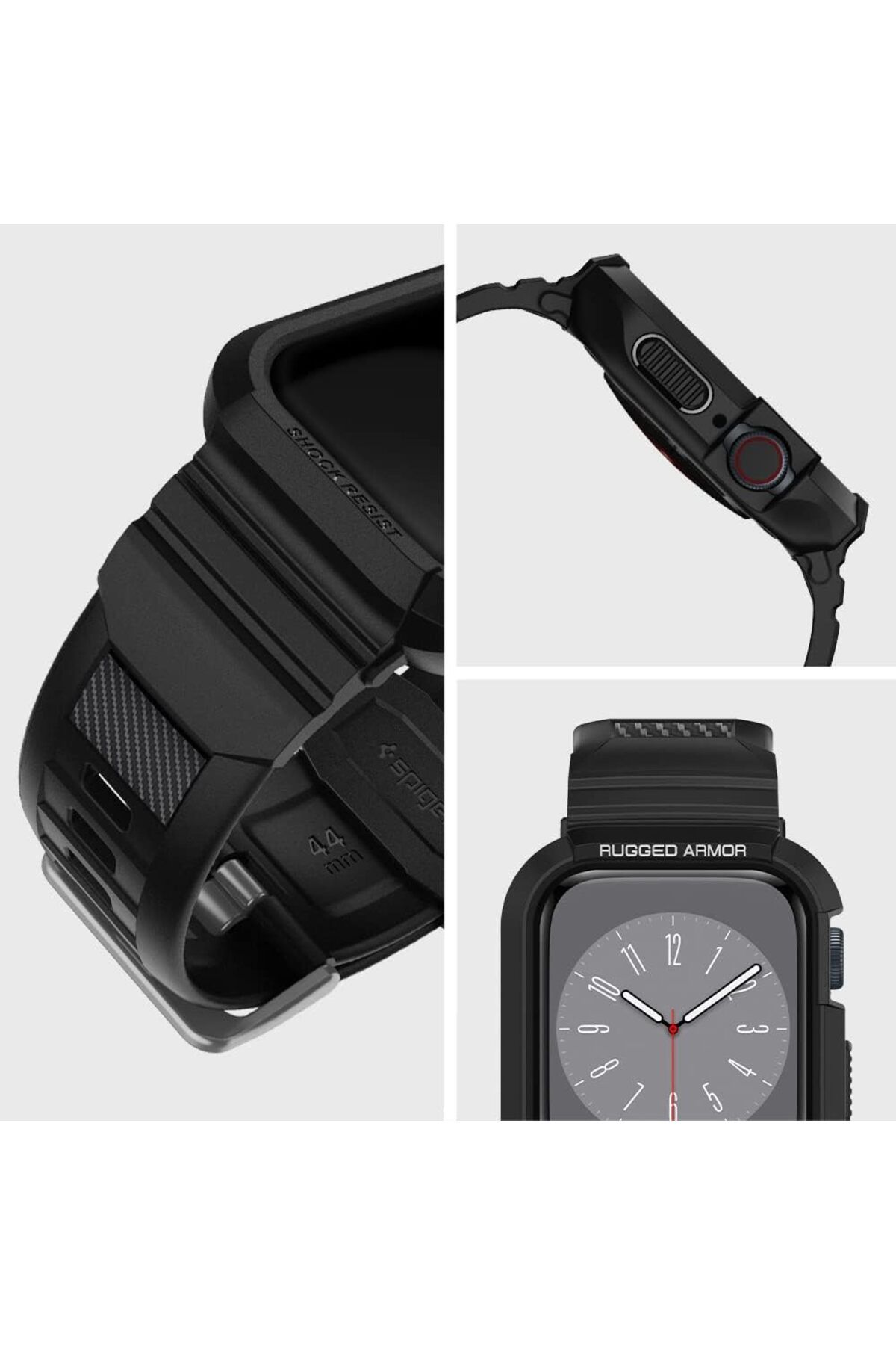 Spigen-Rugged Armor Pro - حافظة Apple Watch مع حزام، متوافقة مع سلسلة 9/8/SE2/7/6/SE/5/4 45 مم/44 مم 2