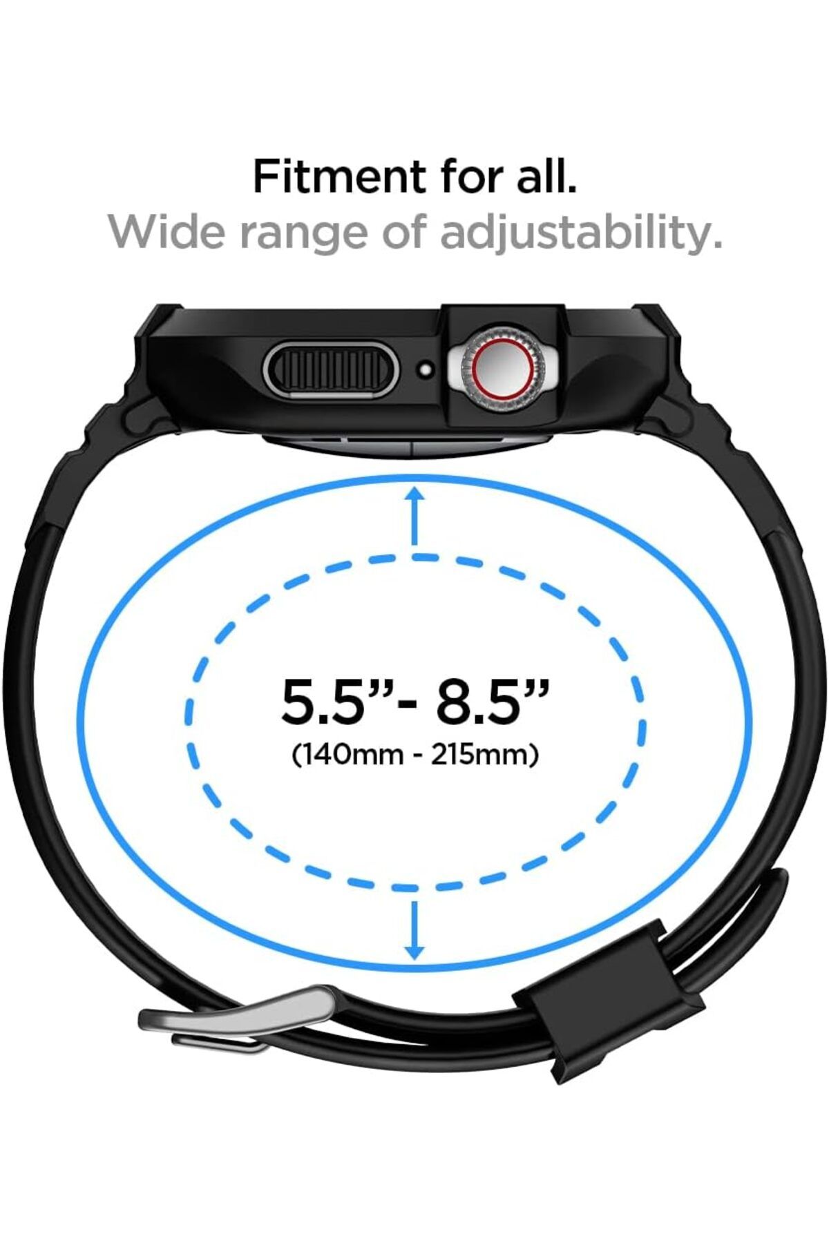 Spigen-Rugged Armor Pro - حافظة Apple Watch مع حزام، متوافقة مع سلسلة 9/8/SE2/7/6/SE/5/4 45 مم/44 مم 3
