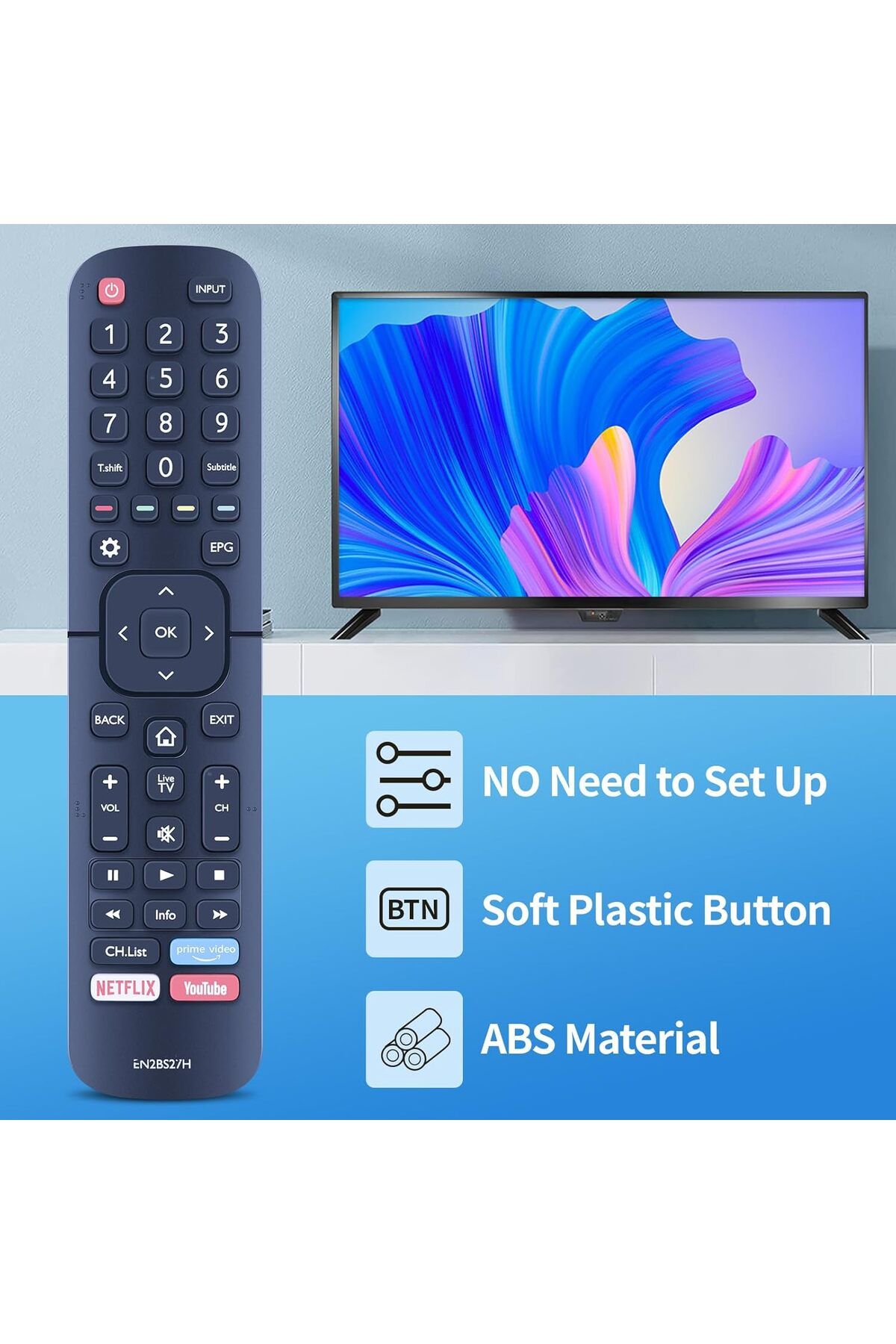 AWH-Universal Remote for Hisense 4K UHD TVs, Compatible with Multiple Models 4