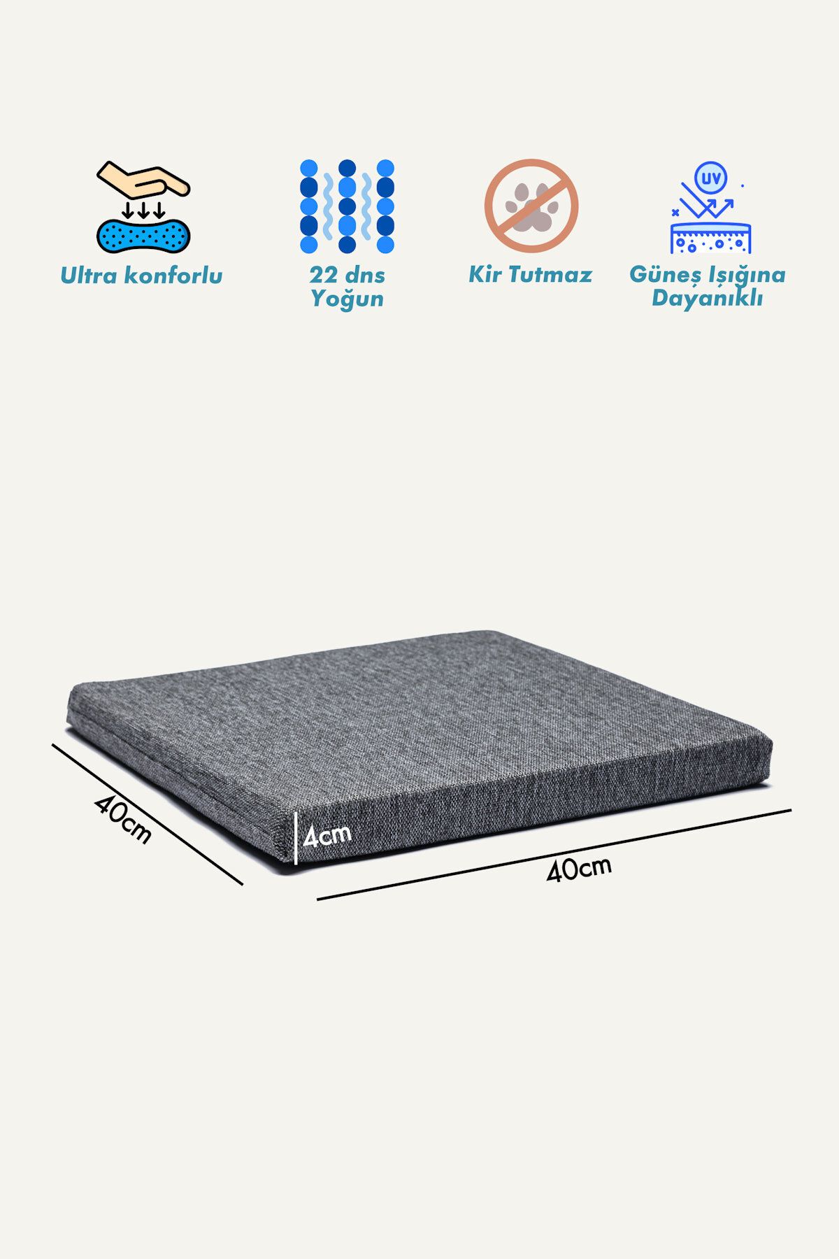 Go Veform-Chair Pad of 2, Zippered Binding and Dark Gray 22 Count 4