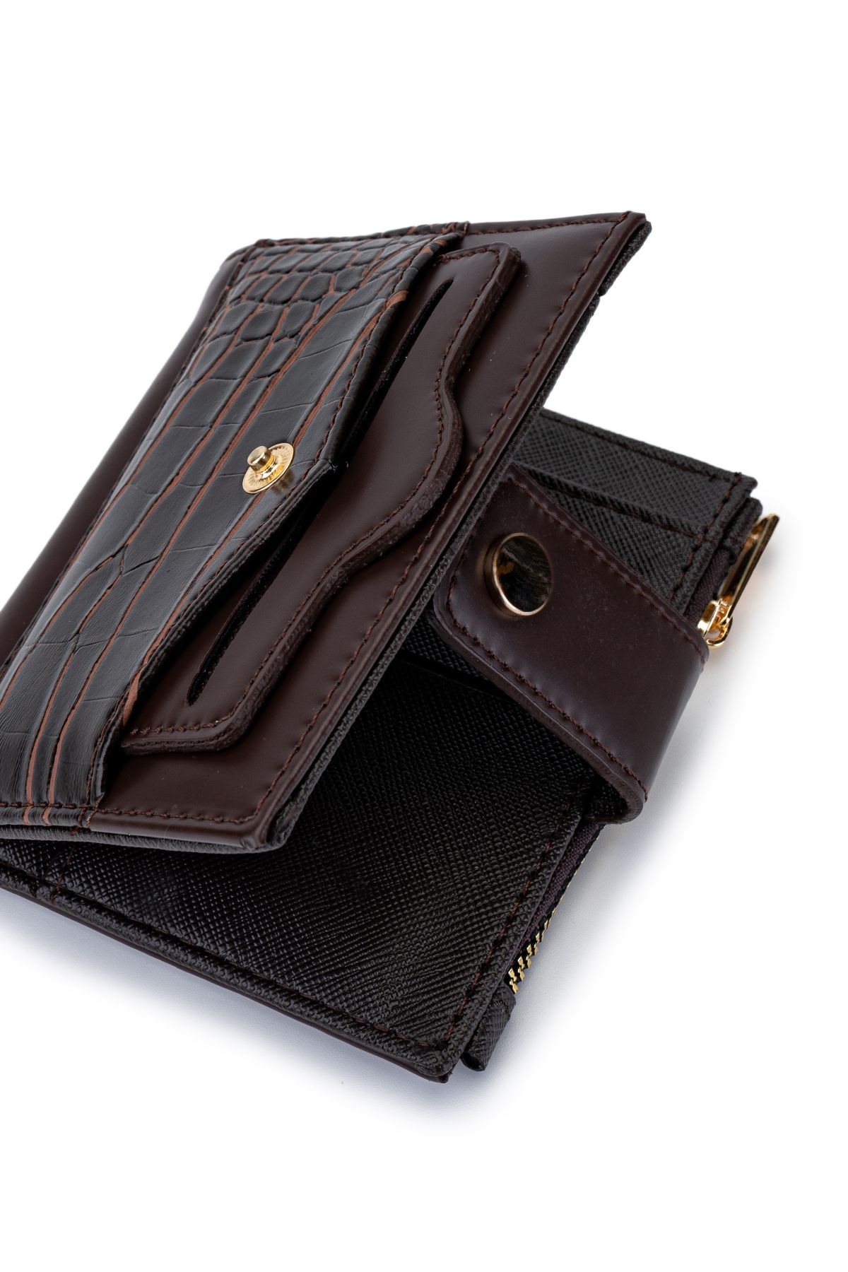 minebag-Faux Leather Women's Wallet Bitter Brown Mn105 3