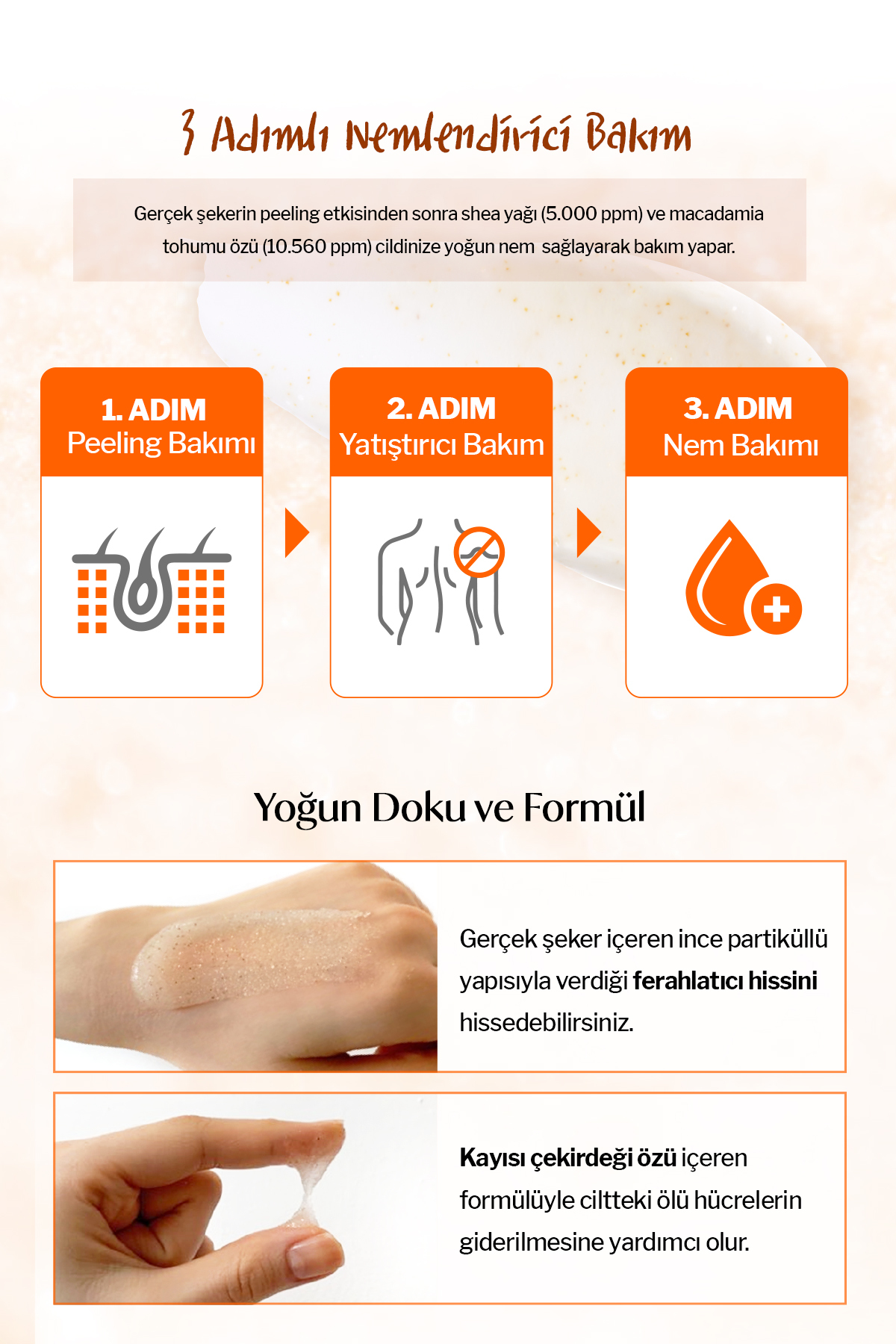 Arındırıcı Pürüzsüzleştirici Vücut Peelingi KUNDAL Macadamia & Sugar Body Scrub 550g(Cherry Blossom) — 7227 — تصویر 6 از 8