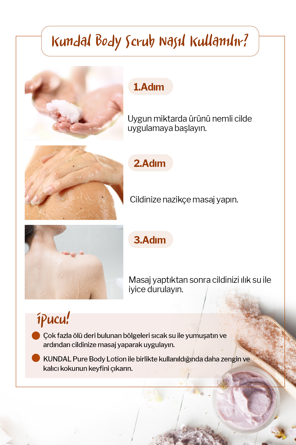 Arındırıcı Pürüzsüzleştirici Vücut Peelingi KUNDAL Macadamia & Sugar Body Scrub 550g(Cherry Blossom) — 7227 — تصویر 7 از 8
