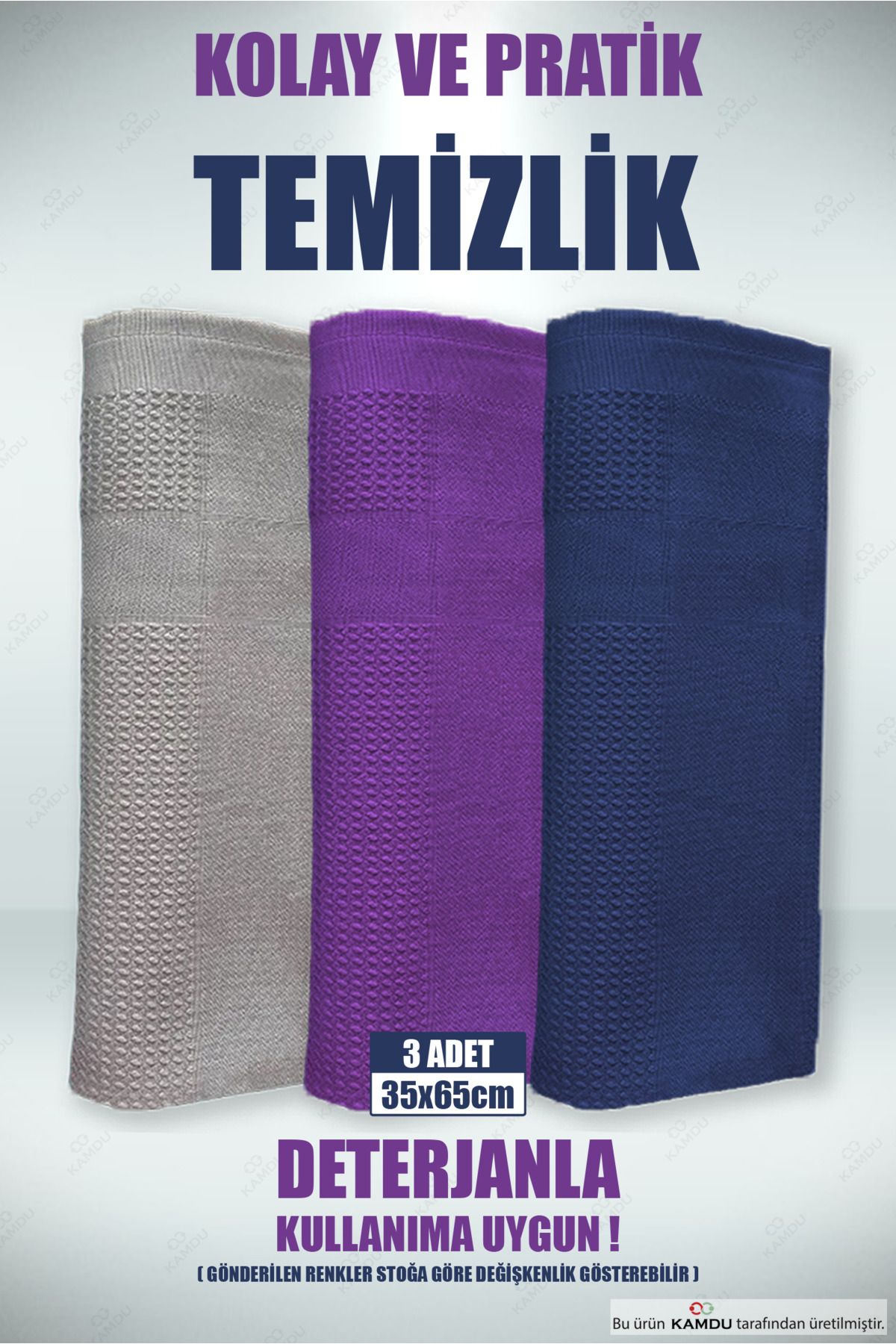 Embays 3 Adet 35x65cm Büyük Boy Sihirli Bez, Mikrofiber Bez, İz Bırakmaz Bez, Fenomen Bez