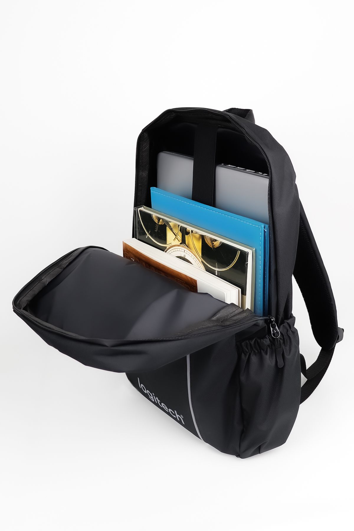 logitech-Original 4 Compartments Unisex 15.6" Water Repellent Fabric with Laptop Compartment Backpack for Notebook Computer 3