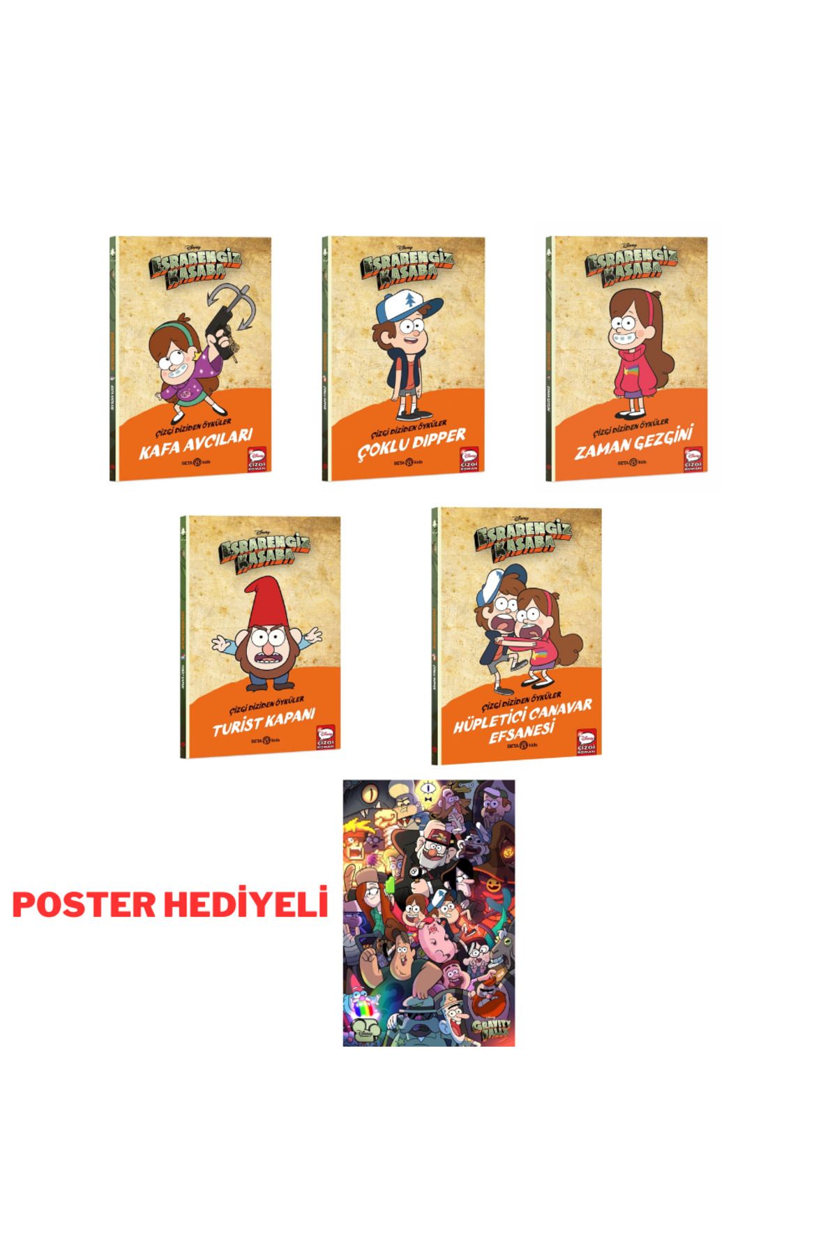 Beta Kids Yayınları Esrarengiz Kasaba Çizgi Diziden Öyküler 5 Kitap Poster Hediyeli