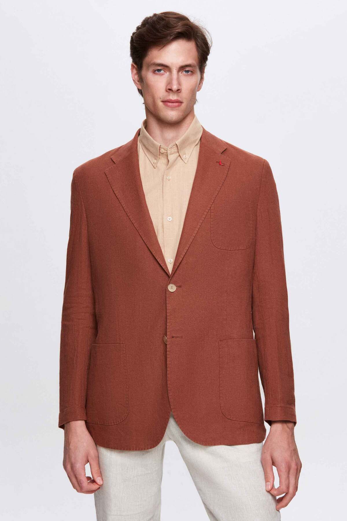 D'S Damat Ds Damat Regular Fit Tarçın Düz Kumaş Ceket