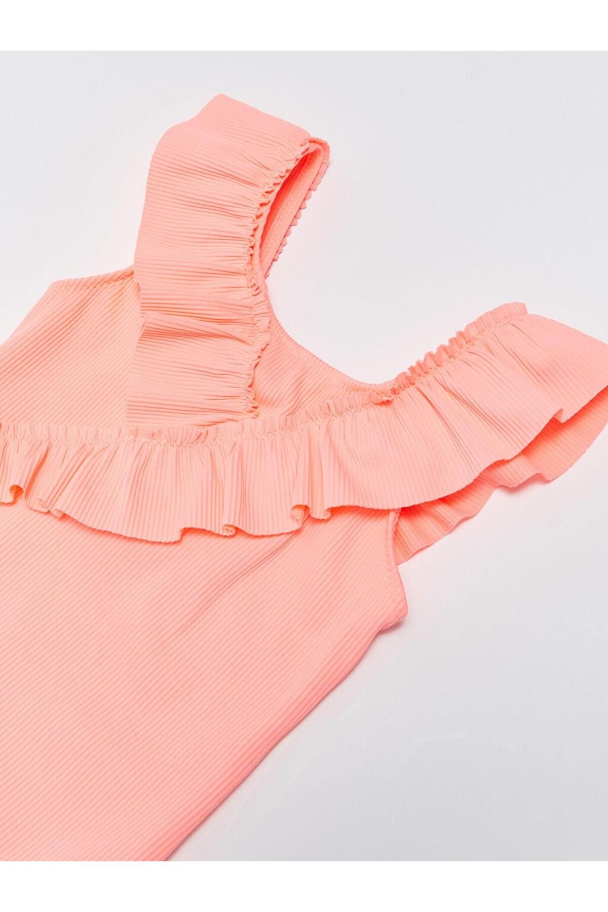 DEEP BEACH-Frilled striped fabric girls' swimsuit DB200789CM 3