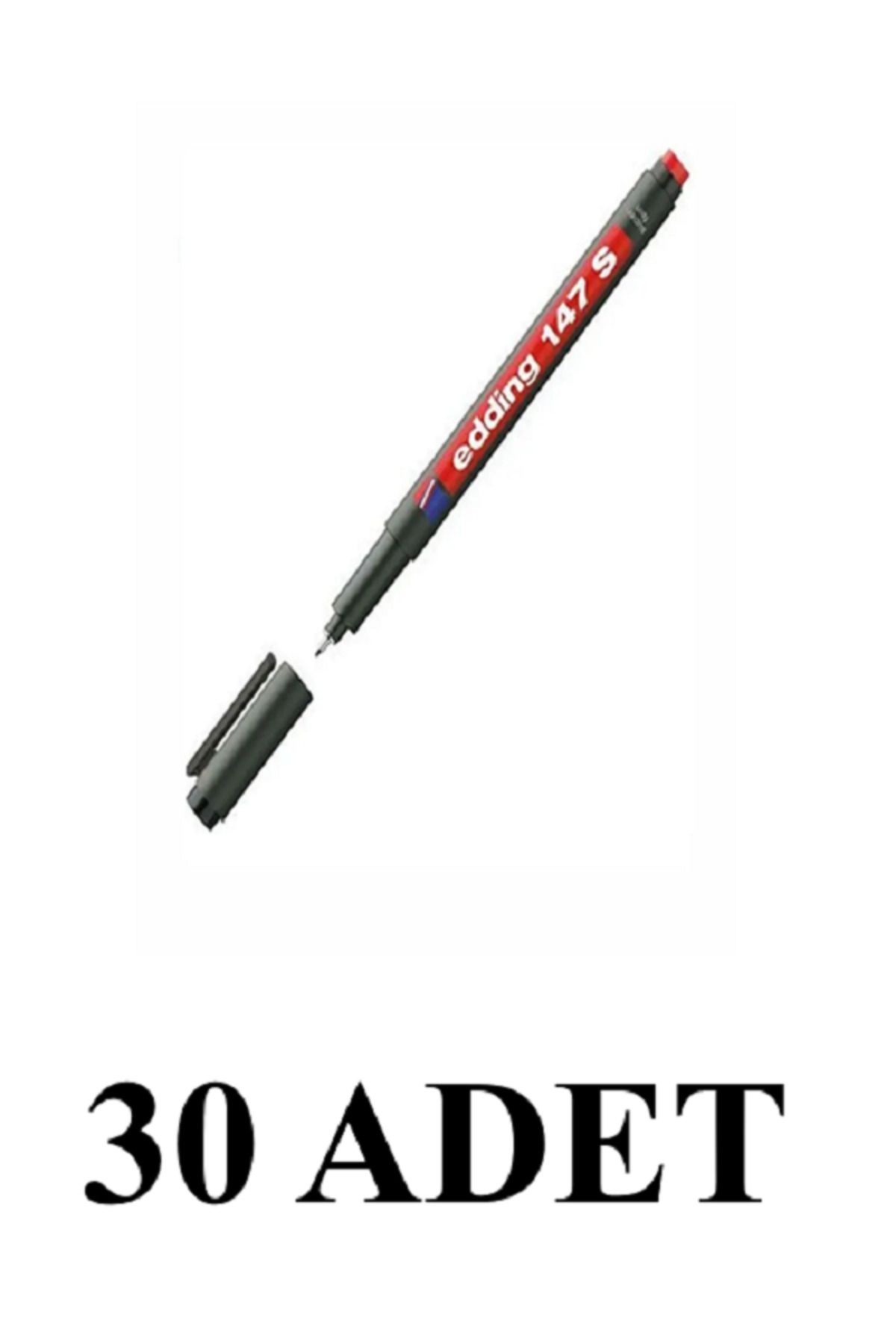 Edding 30 Adet Asetat Kalemi Silgili E-147s Mavi Cd Kalemi Ince Uçlu Permanent