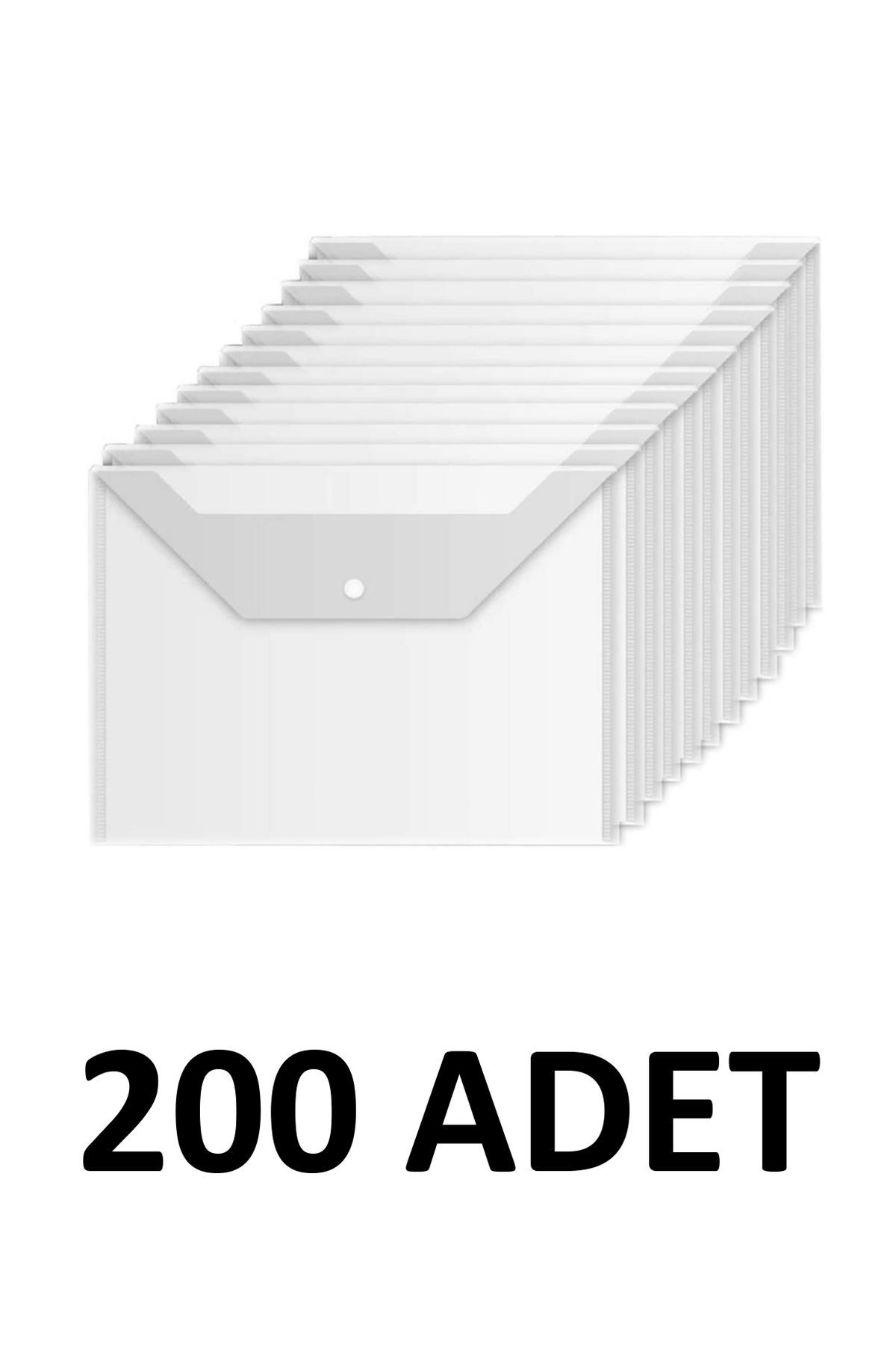 Noki-200 Pcs Clear A4 Snap Closure File Envelope File 1