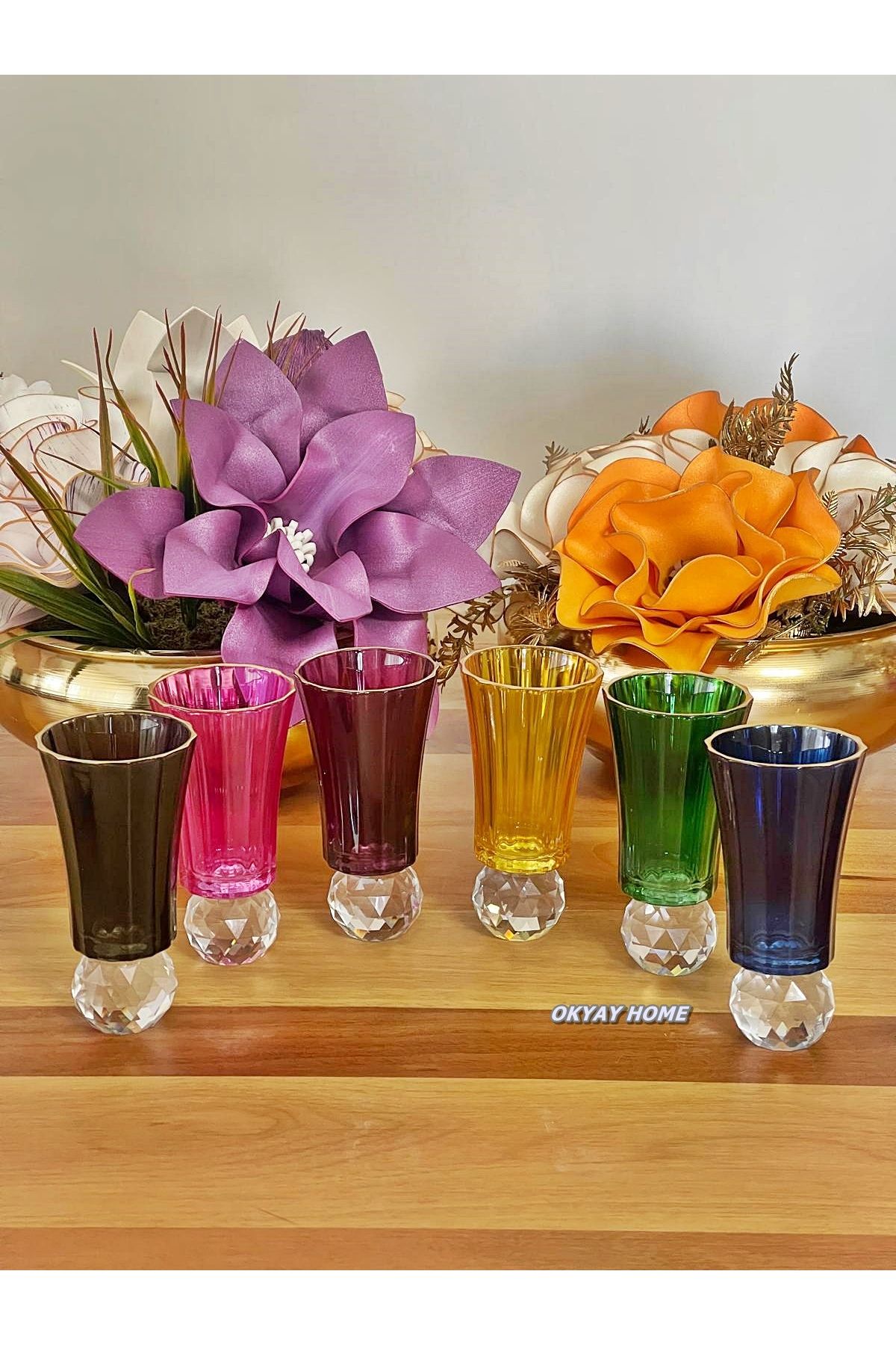 P&ORA PREMIUM KITCHEN PRODUCTS-كرة كريستال ماسية ذات 6 ألوان مفصلة مذهبة للقهوة والزجاج المائي هدية مهر عرض فاخر 2