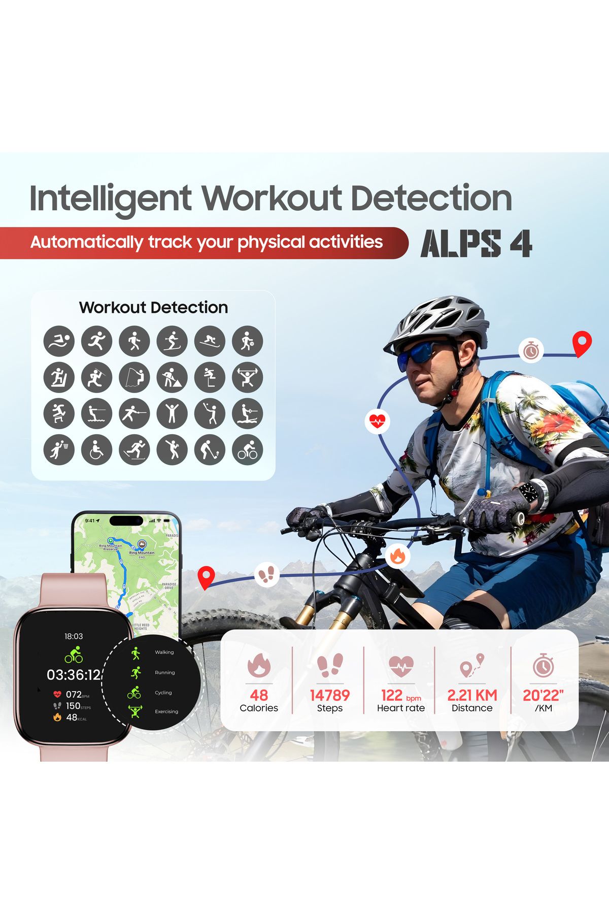 Swiss Military-ALPS4 Smartwatch 1.75” AMOLED,BT Calling,Fitness Tracker, IP67, 7-Day Battery,iOS/Android Compatible 8