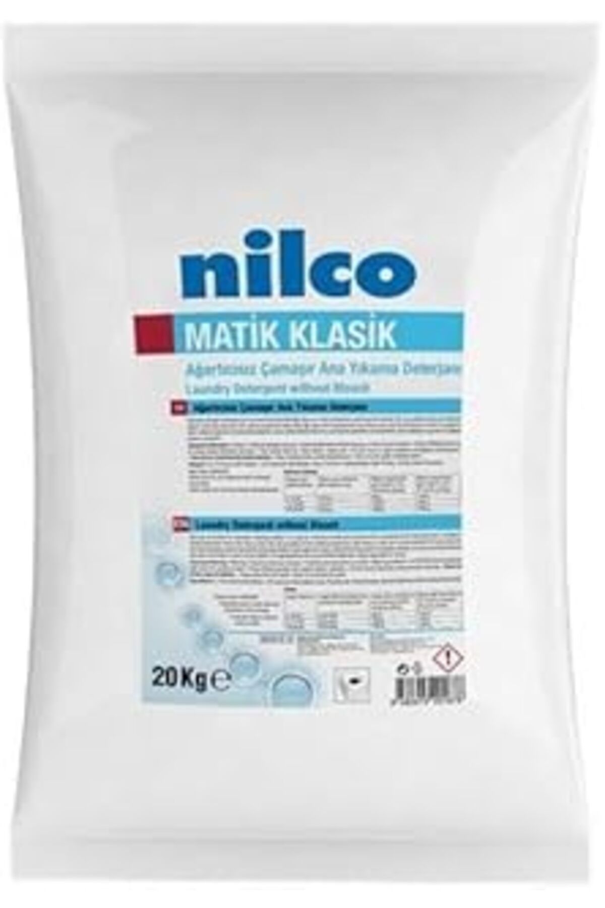 TBSProjects Nilco Matik Klasik 20kg Ağarticisiz Ana Yikama Toz Deterjan