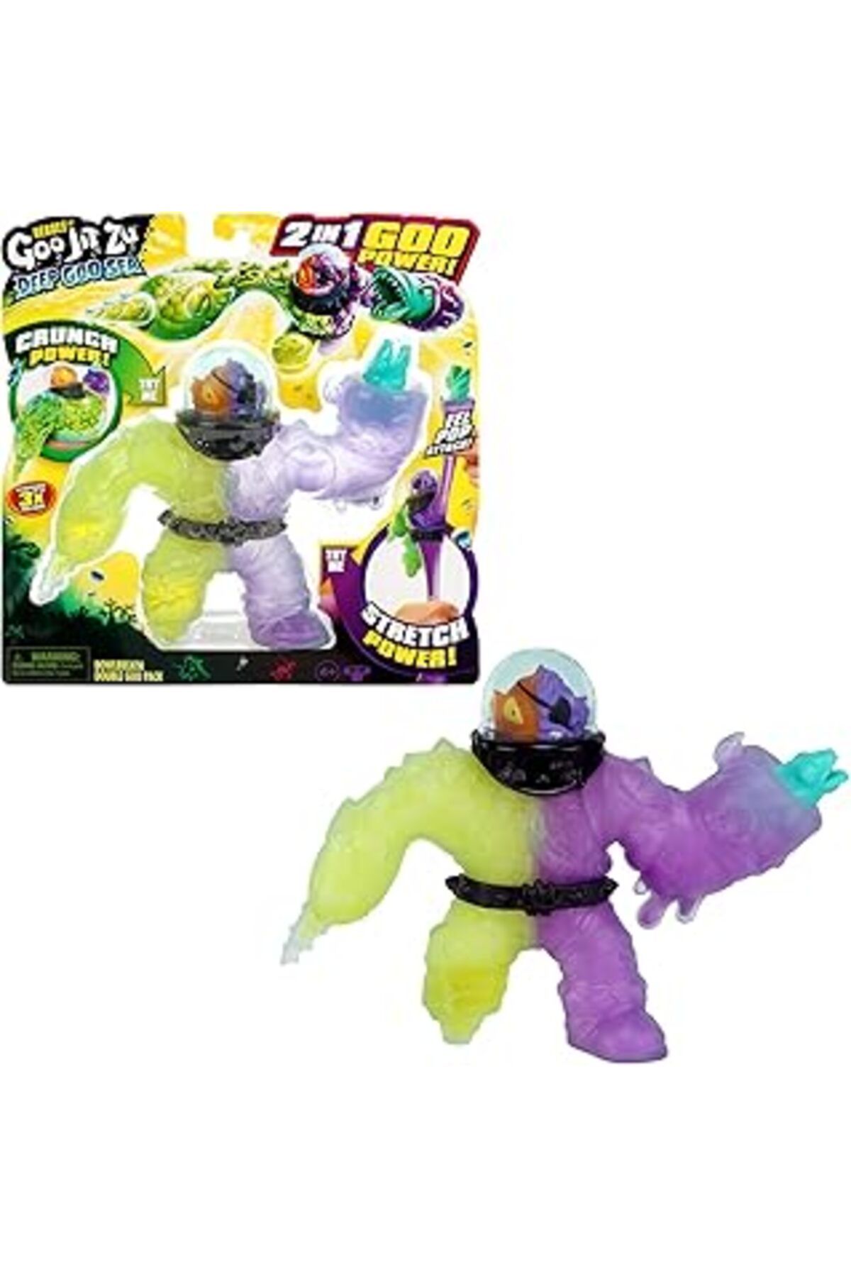 Karachil Heroes Of Goo Jit Zu Deep Goo Sea - 2'Si 1 Arada Balçık Gücüne Sahip 16,5 Cm'Lik Kase Nefes Figürü;