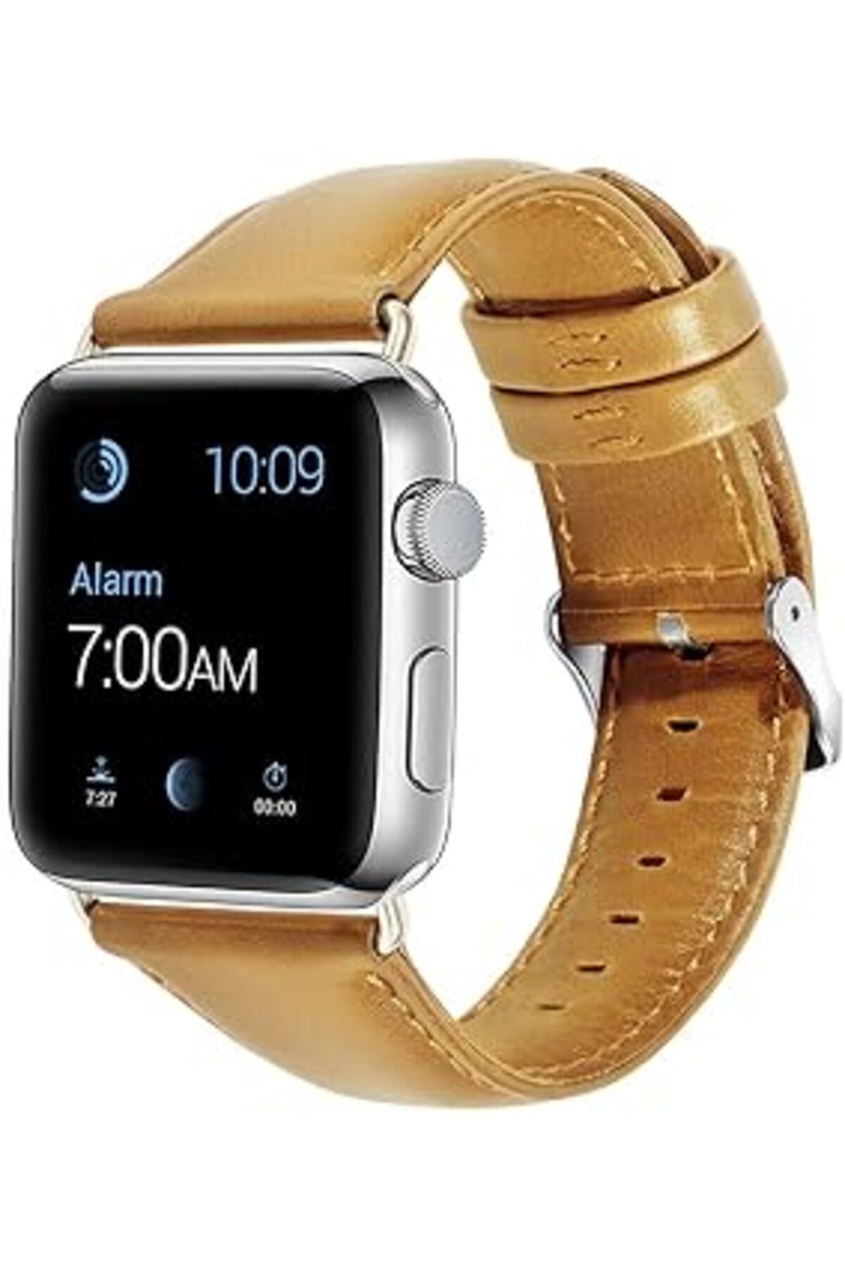Pazarcan Kny 2125205548 Apple Watch 38 Mm İçin Renkli Suni Deri Kayış-Kordon, Açık Kahverengi