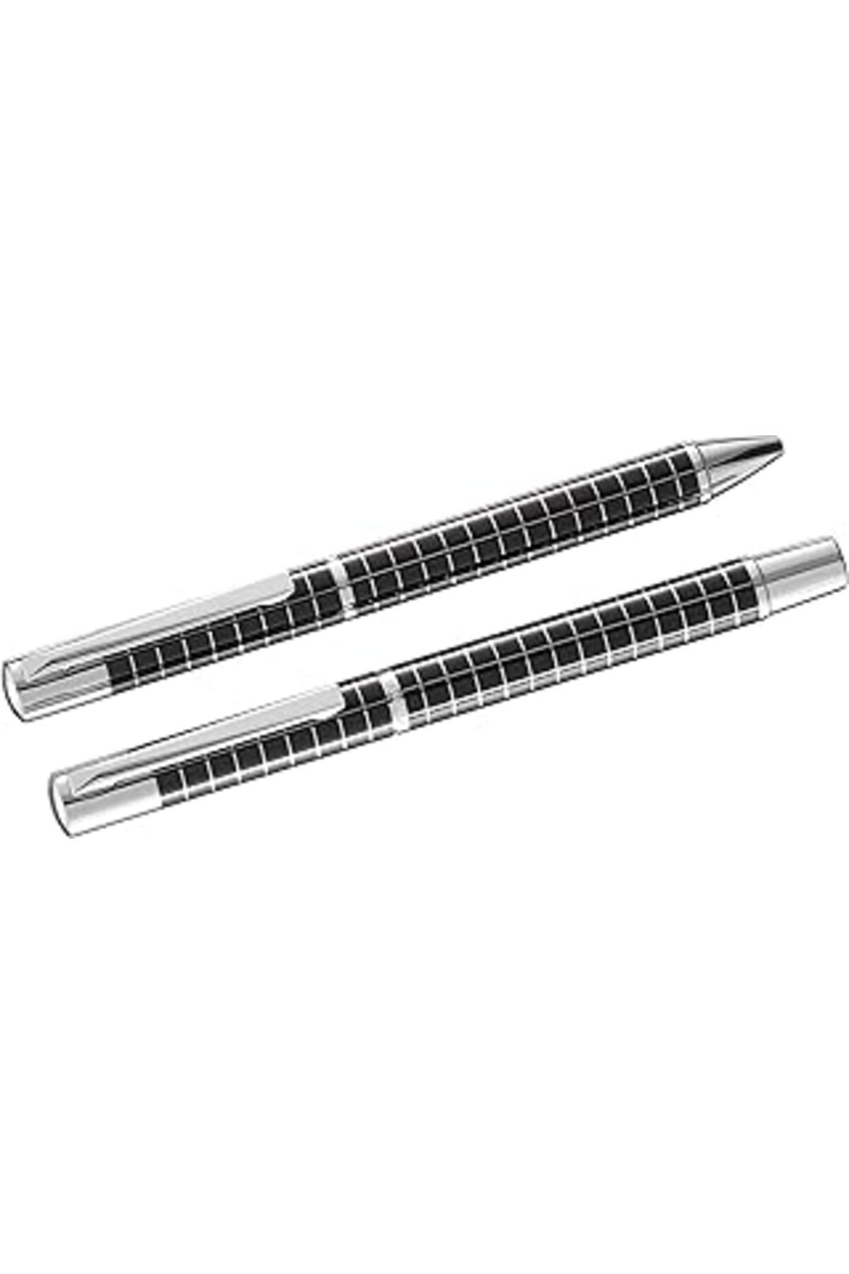 Roses Store Steelpen Active Serisi 1008Dt Lake Siyah Dolma Kalem+Tükenmez Kalem