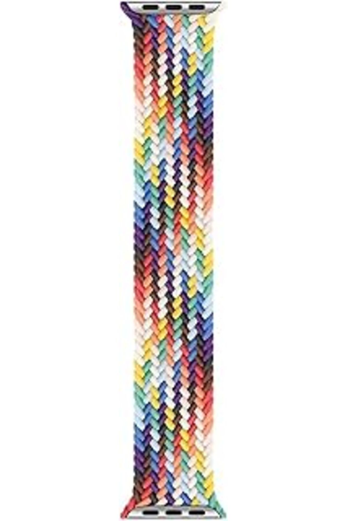 Mu Art Ahşap Microsonic Apple Watch Se 2022 40Mm Kordon, (Small Size, 127Mm) Knitted Fabric Single Loop Pride Ed