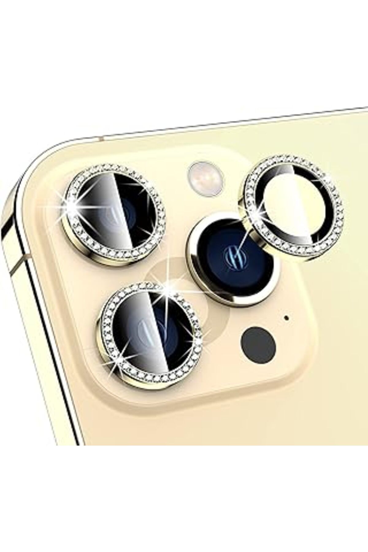 Pazarcan Minesk İphone 13 Pro/İphone 13 Pro Max Elmas Taşlı Lens Koruyucu Premium Kalite Ve Görünüm(3'Lü Set