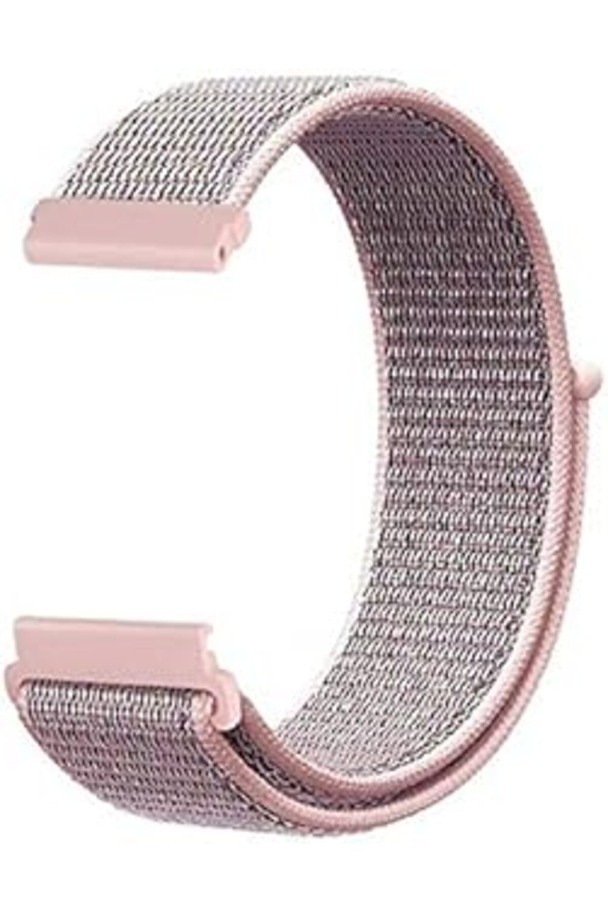 Mu Art Kny 2125205825 Amazfit Pace (22Mm) İçin Kumaş Desenli Çırtçırlı Kayış-Kordon, Rose Gold