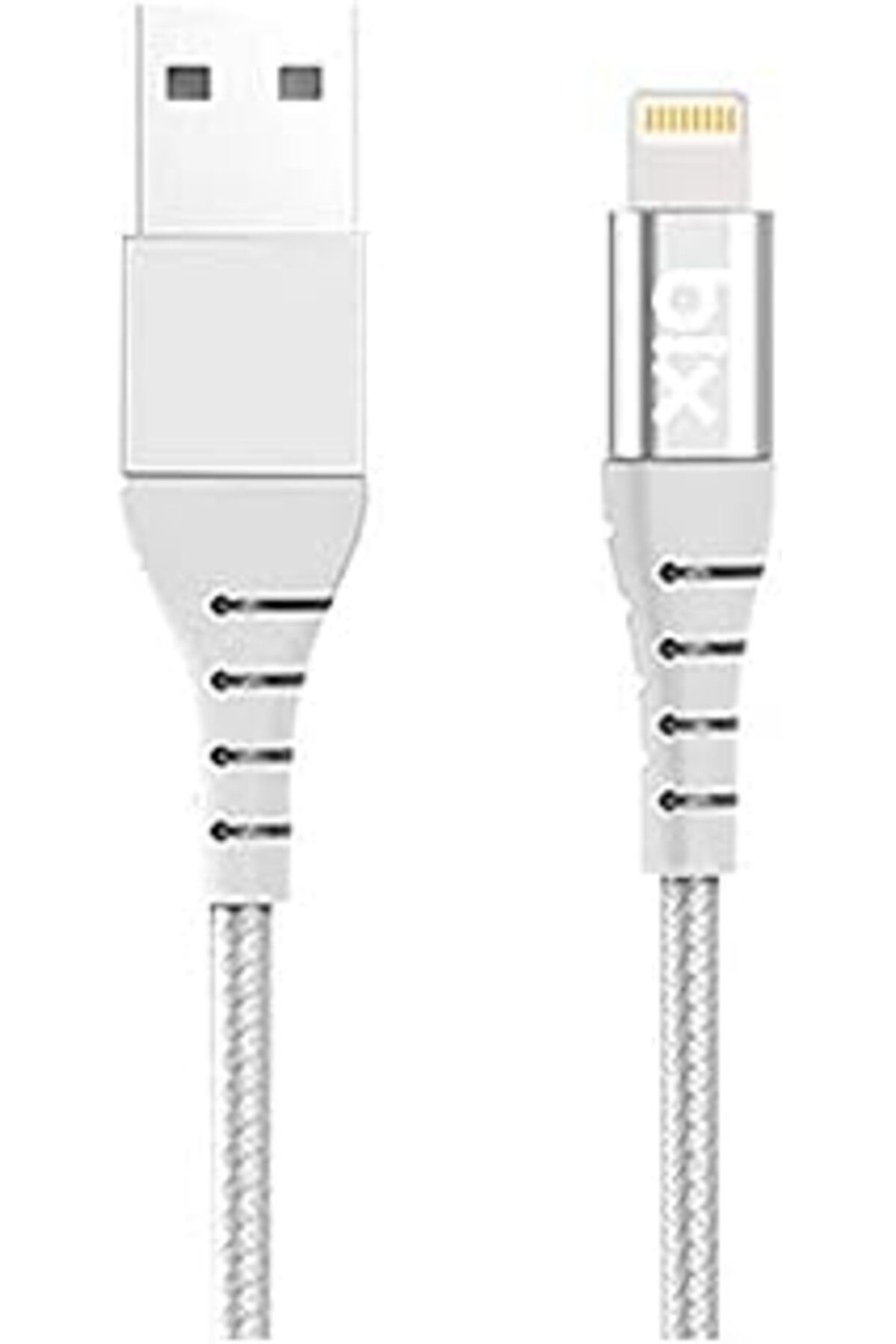 Pazarcan Bix Bx-Ip01C Güçlendirimiş Apple Lightning Şarj Ve Data Kablosu, 1 Metre, Beyaz