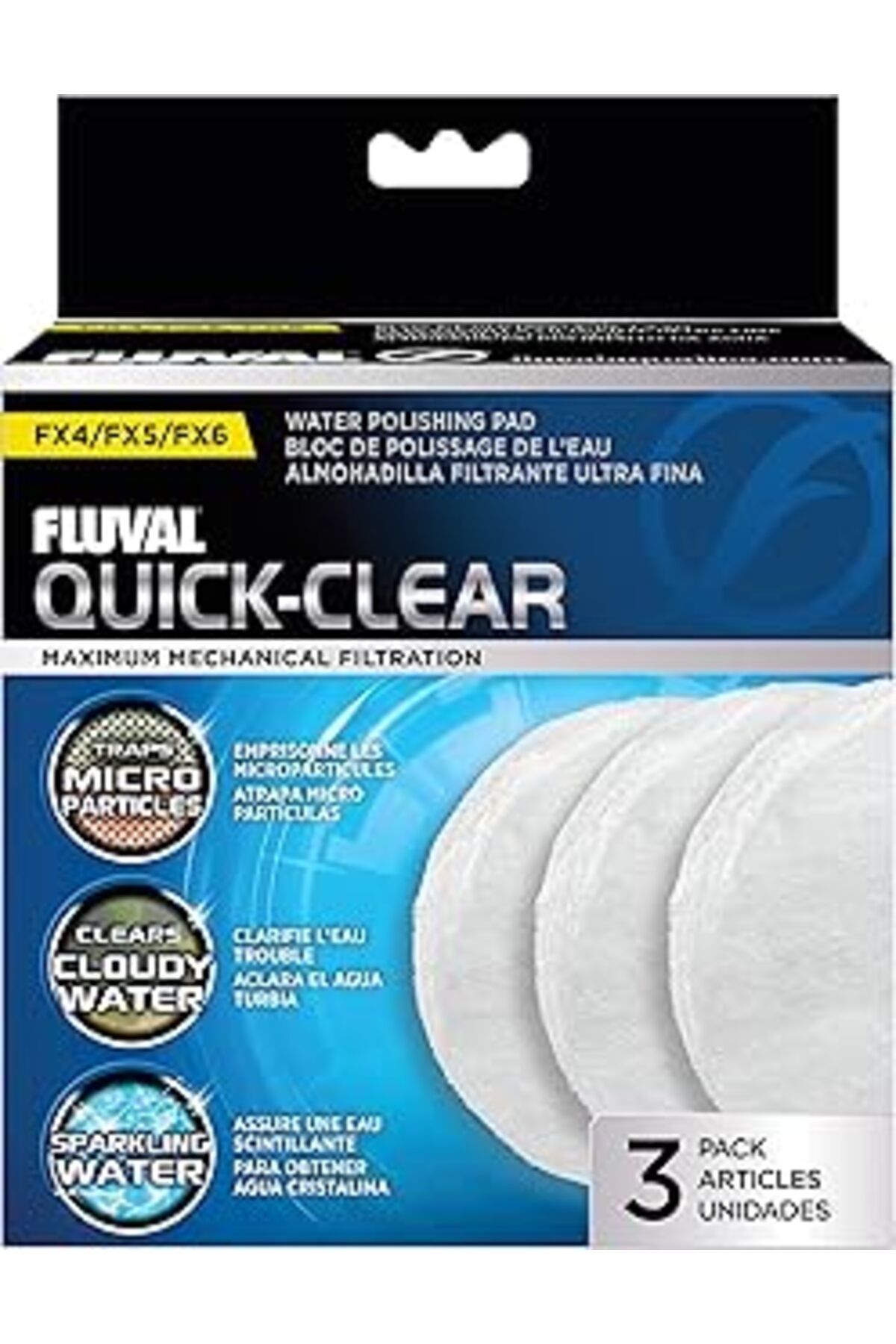 Pazarcan Fluval İnce Filtre Keçe, Fluval Fx4, Fx5 Ve Fx6 Dış Filtreler Için, 3'Lü Paket