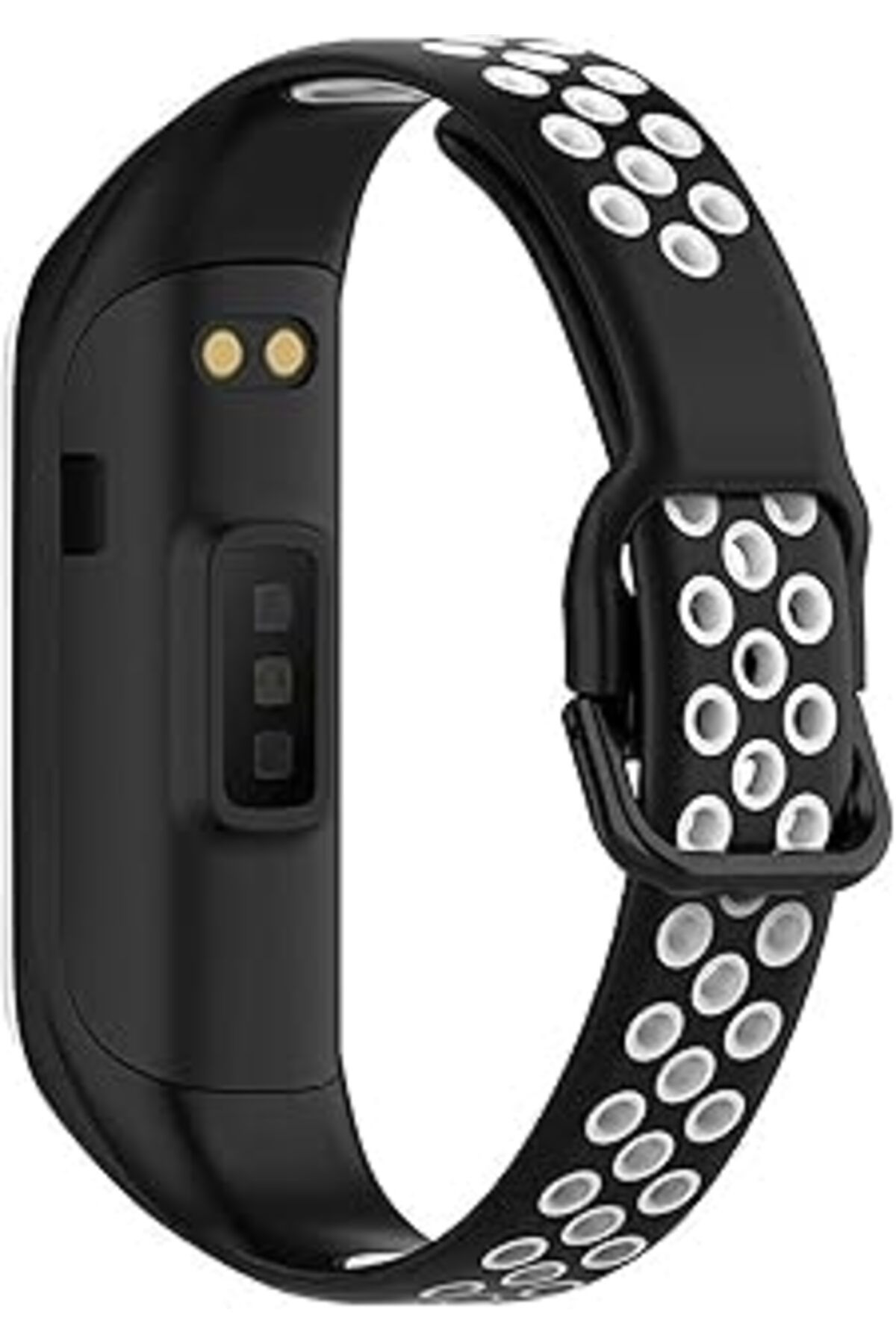 Mu Art Microsonic Samsung Galaxy Fit 2 R220 Için Kordon Rainbow Sport Band Siyah Beyaz