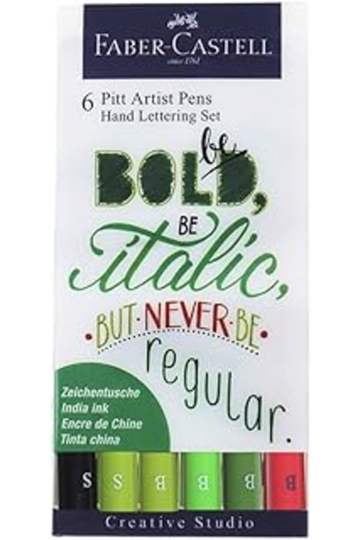 Mu Art Faber-Castell Pitt Artist Pen Kaligrafi Seti, 6'Lı, Yeşil