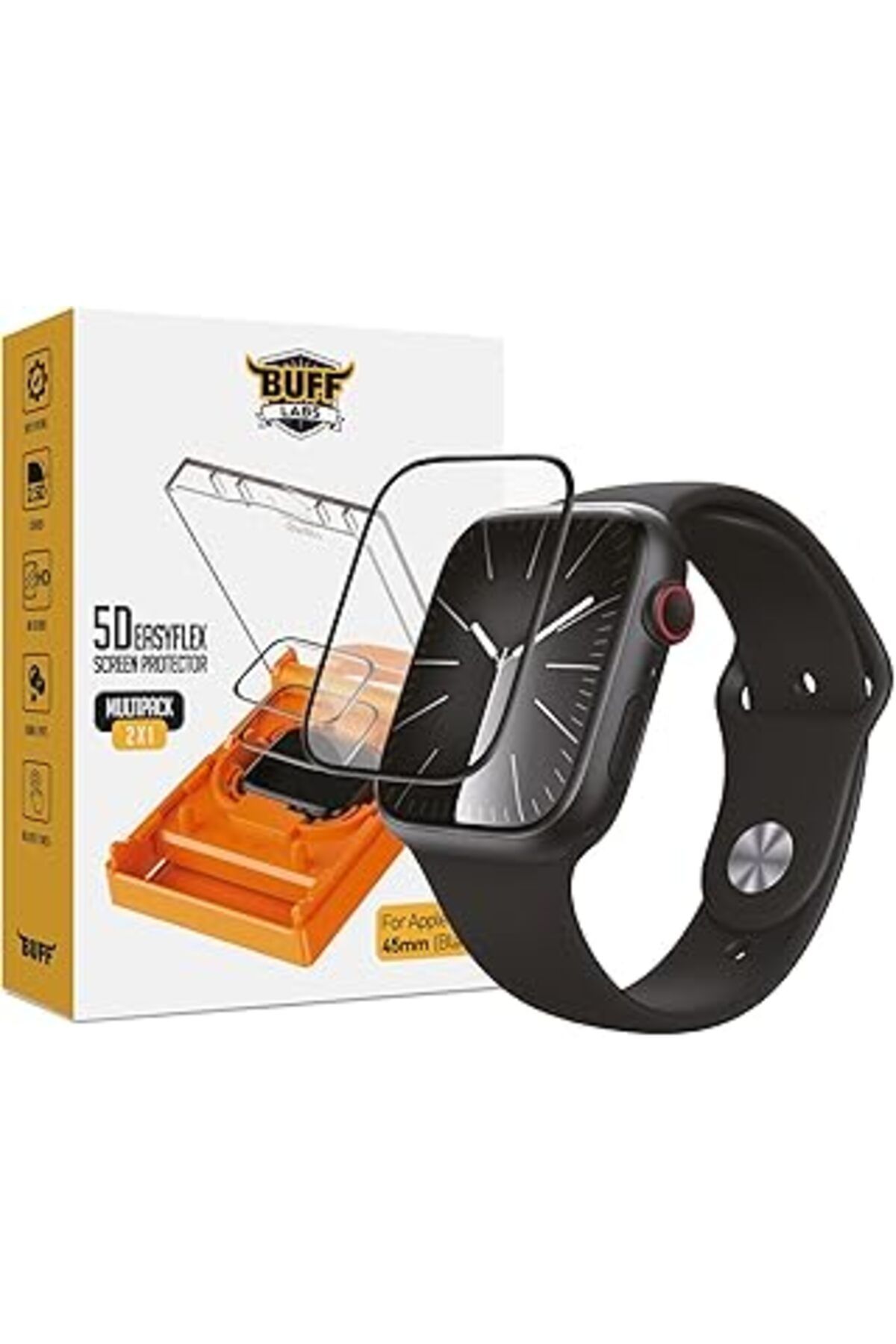 Pazarcan Buff Labs Watch Uyumlu 5D Easyflex 2 Adet Ekran Koruyucu, Flexi, Kolay Kurulum, Tam Kaplayan, Yükse