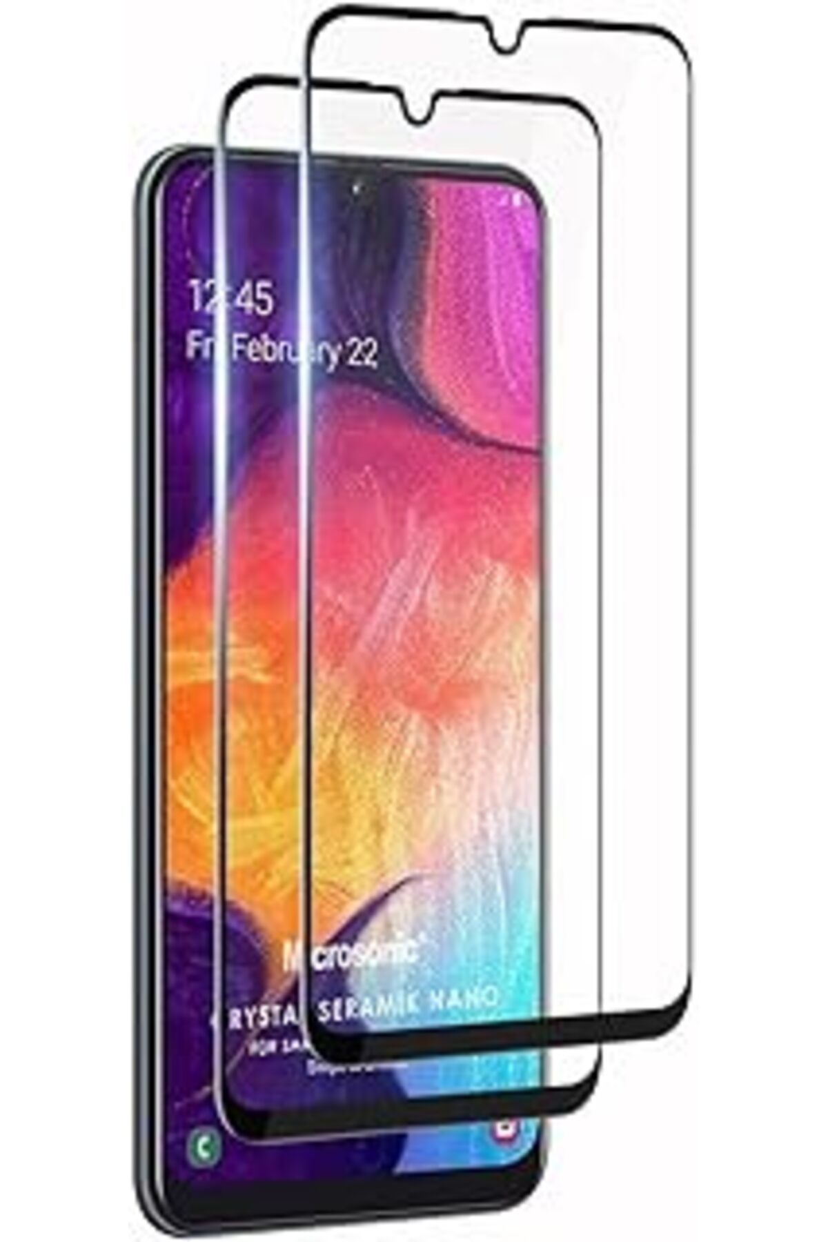 Pazarcan Microsonic Samsung Galaxy A50 Crystal Seramik Nano Ekran Koruyucu Siyah (2 Adet)