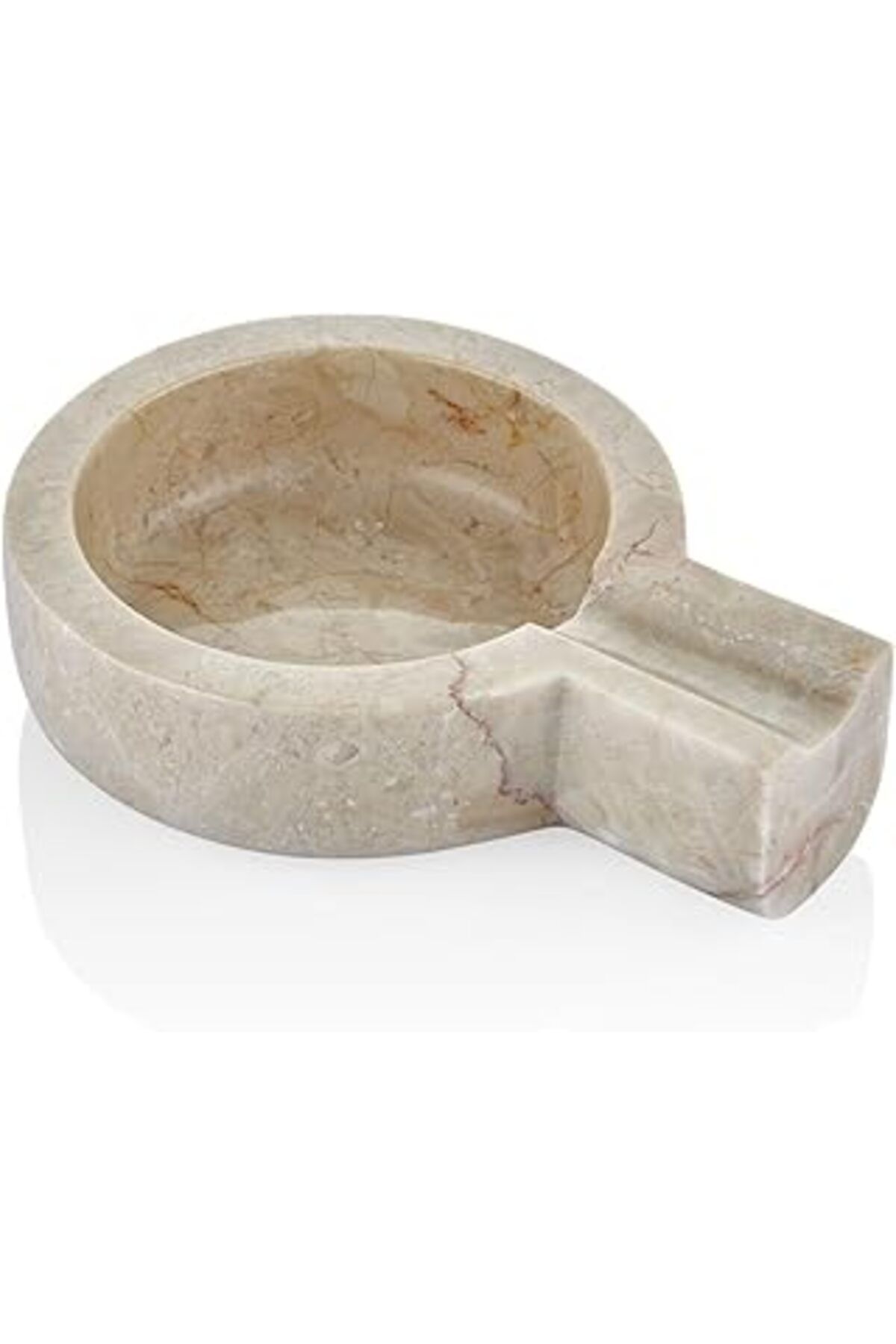 Mu Art Ahşap Setabianca Evza Mermer Modern Puro Küllüğü Bej 12 * 16 * 4 Cm