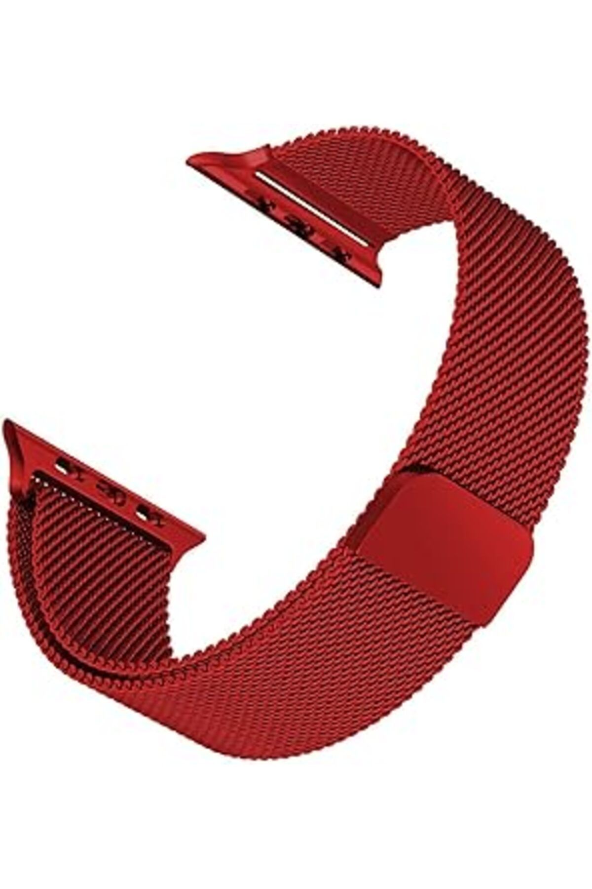Pazarcan Microsonic Apple Watch 1 38Mm Için Kordon Luxe Metal Twist Koyu Kırmızı [Watch Series 1 38Mm Ile Uy