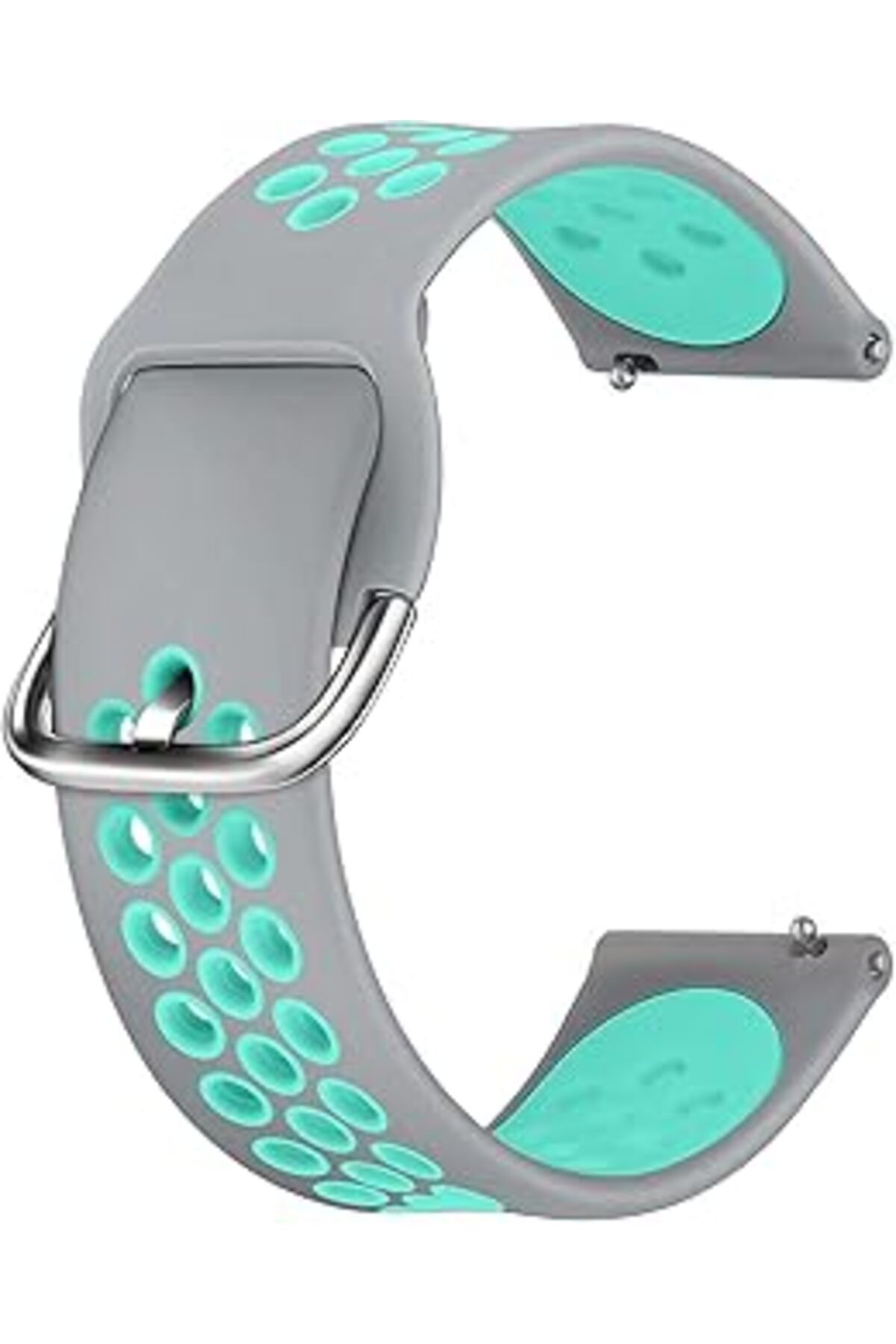 Pazarcan Caseup Xiaomi Amazfit Pace 2 Stratos, Caseup Silicone Sport Band Koyu Gri Turkuaz