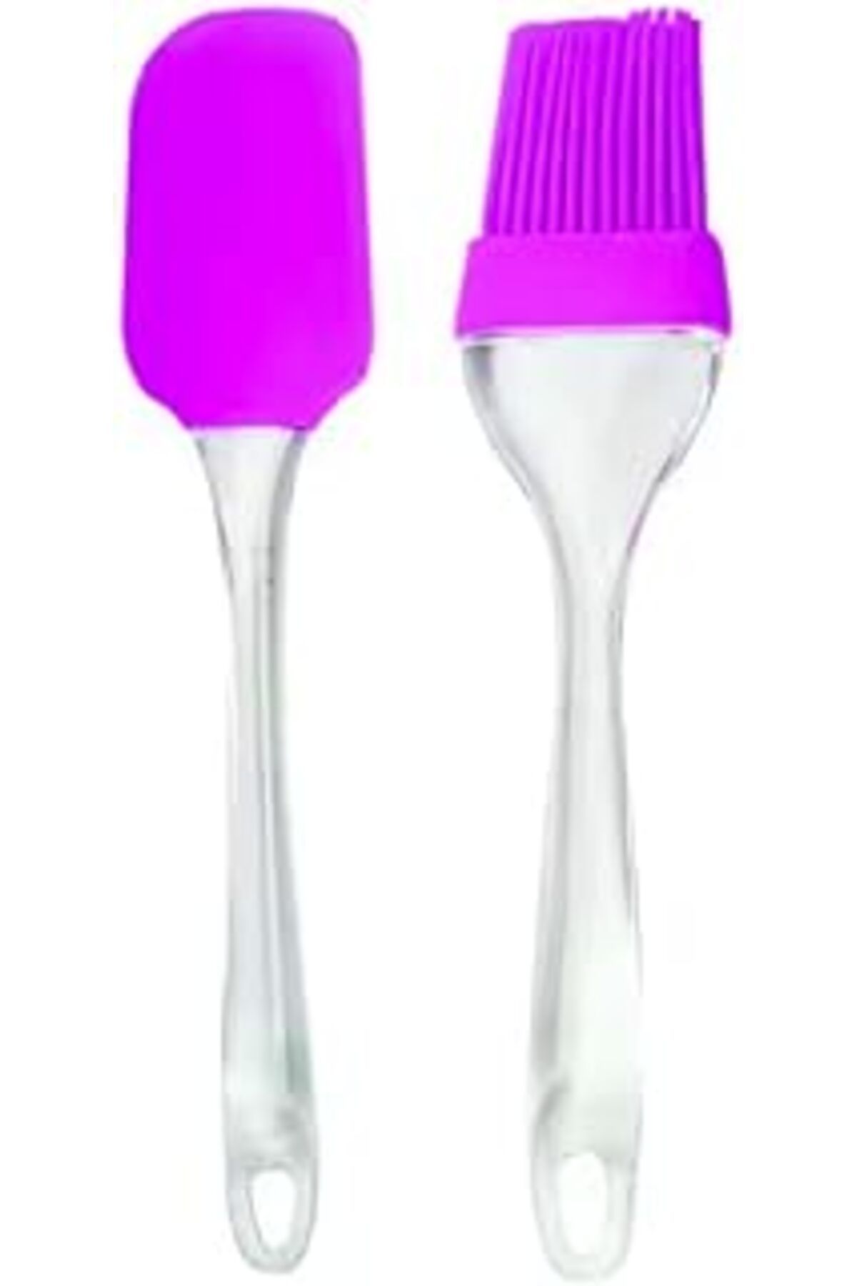 Pazarcan Promosyonca Silikon Spatula Ve Fırça Seti, 2 Parça (Mor)