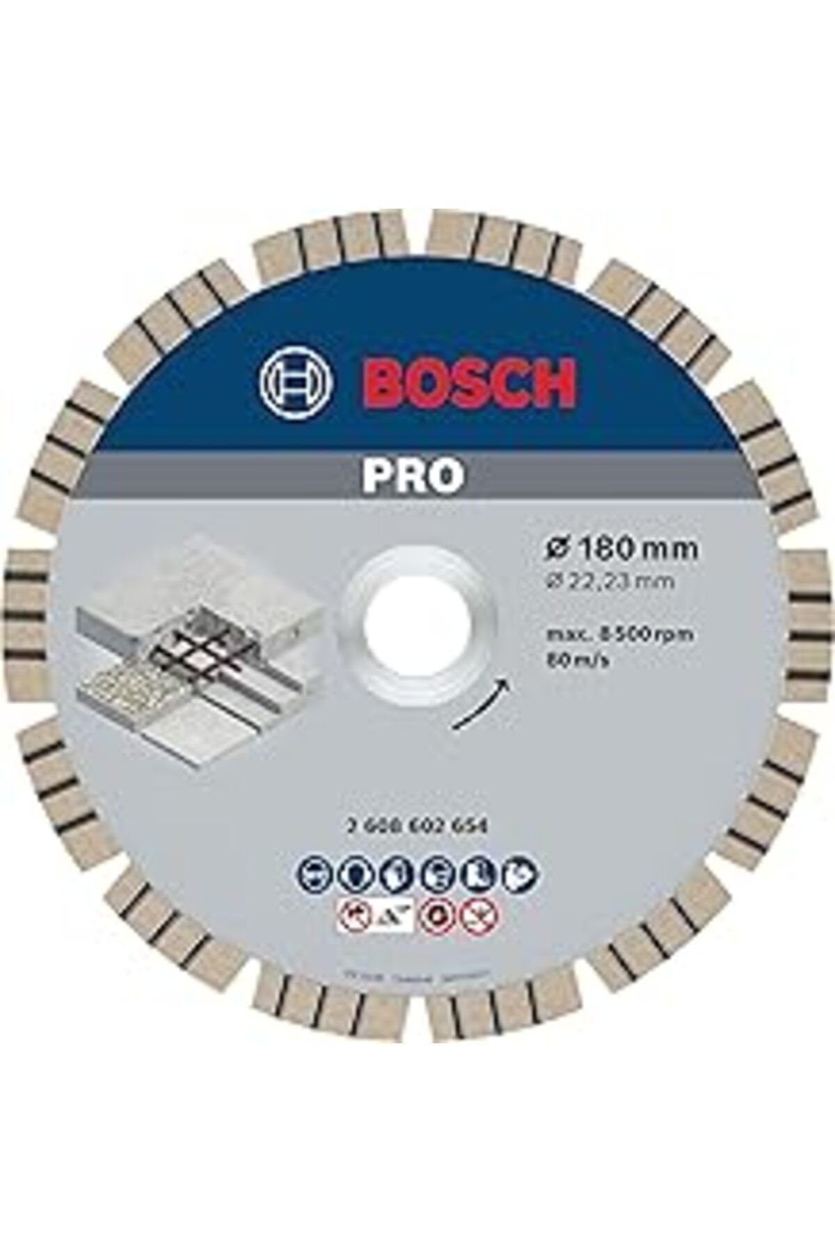 robotrend Bosch Elmas Kesme Diski Beton Için En Iyisi, 180 X 22,23 X 2,4 X 12 Mm, 2608602654