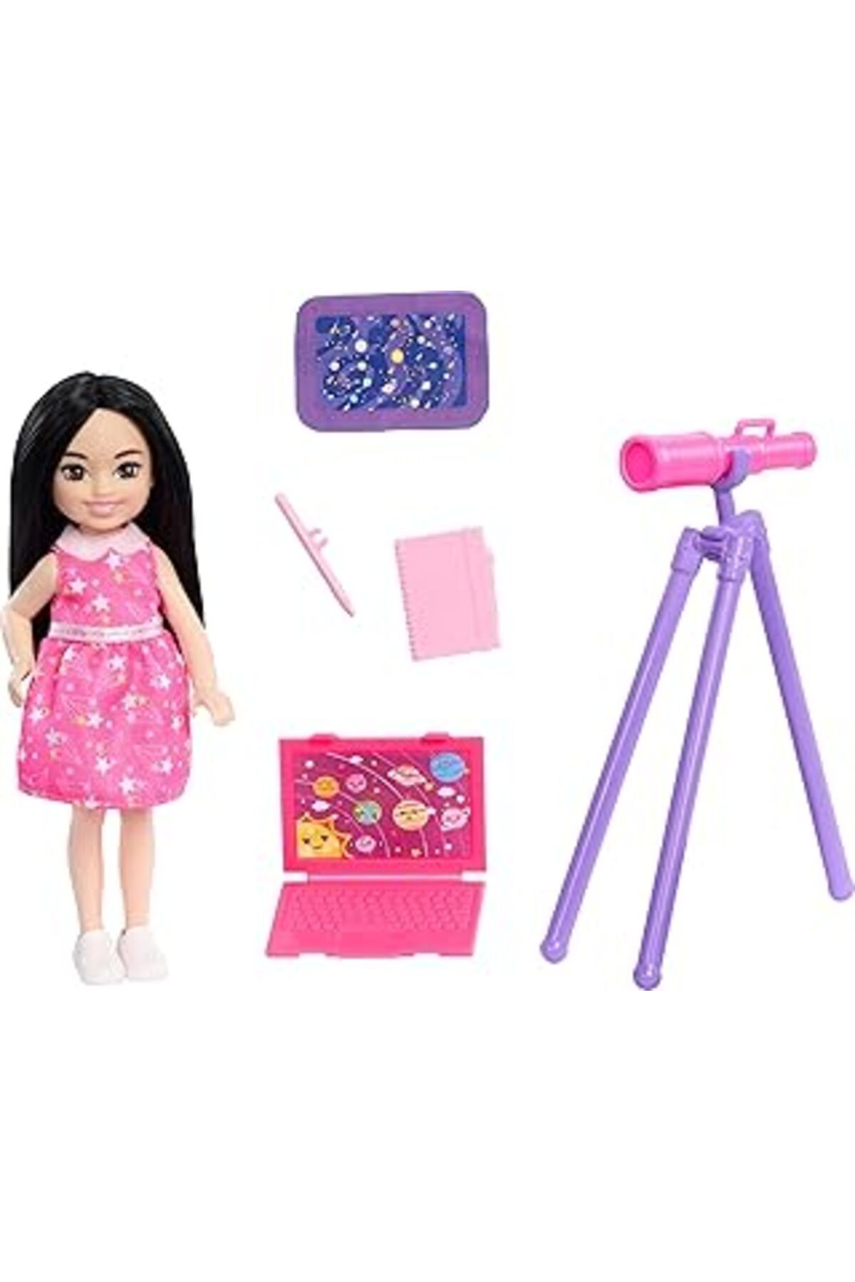 Mu Art Oyuncaklar, Chelsea Doll & Accessories Astronomer Seti, Teleskop Dahil 5 Bilim Temalı Parçalı Kariy