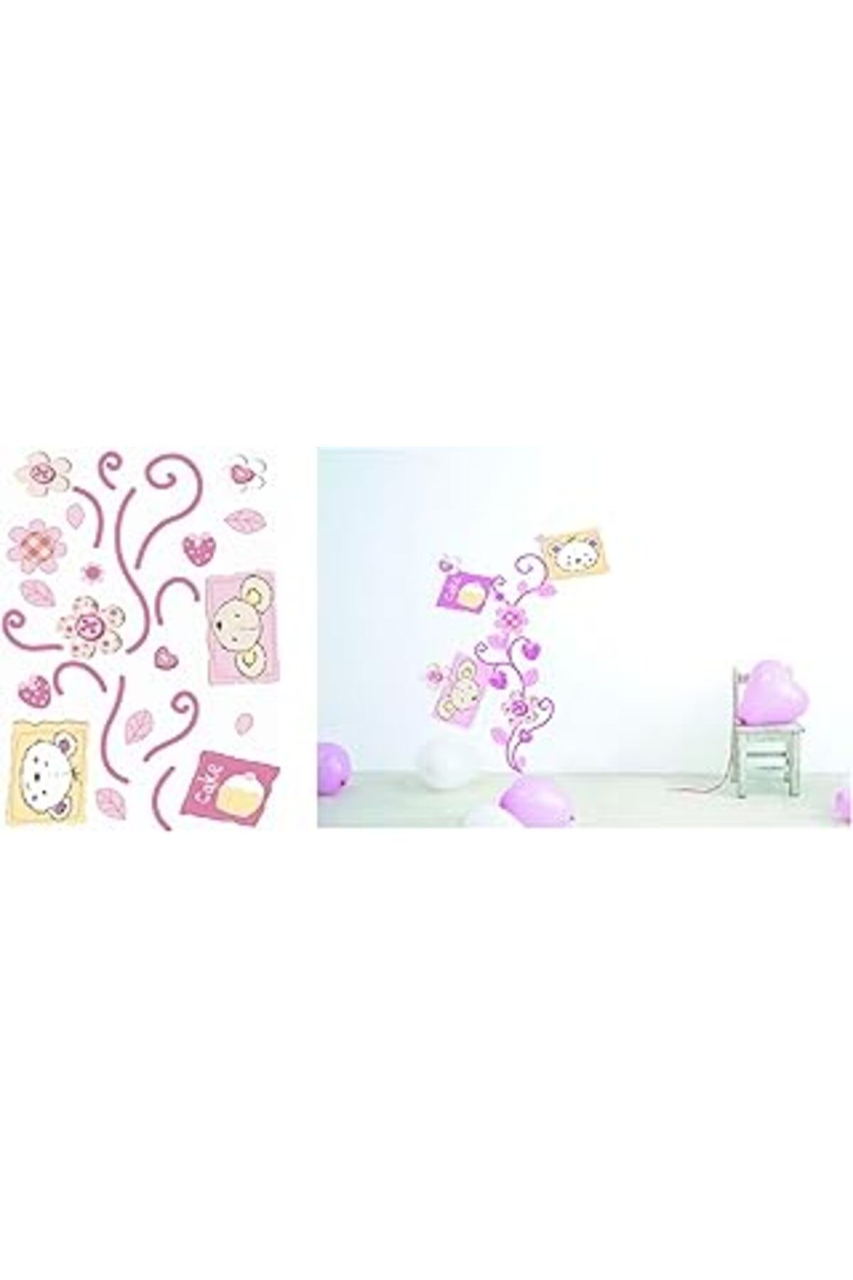Mu Art Bosphorus Duvar Süsü (Sticker) Çiçekli Ağaç Desenli Pvc
