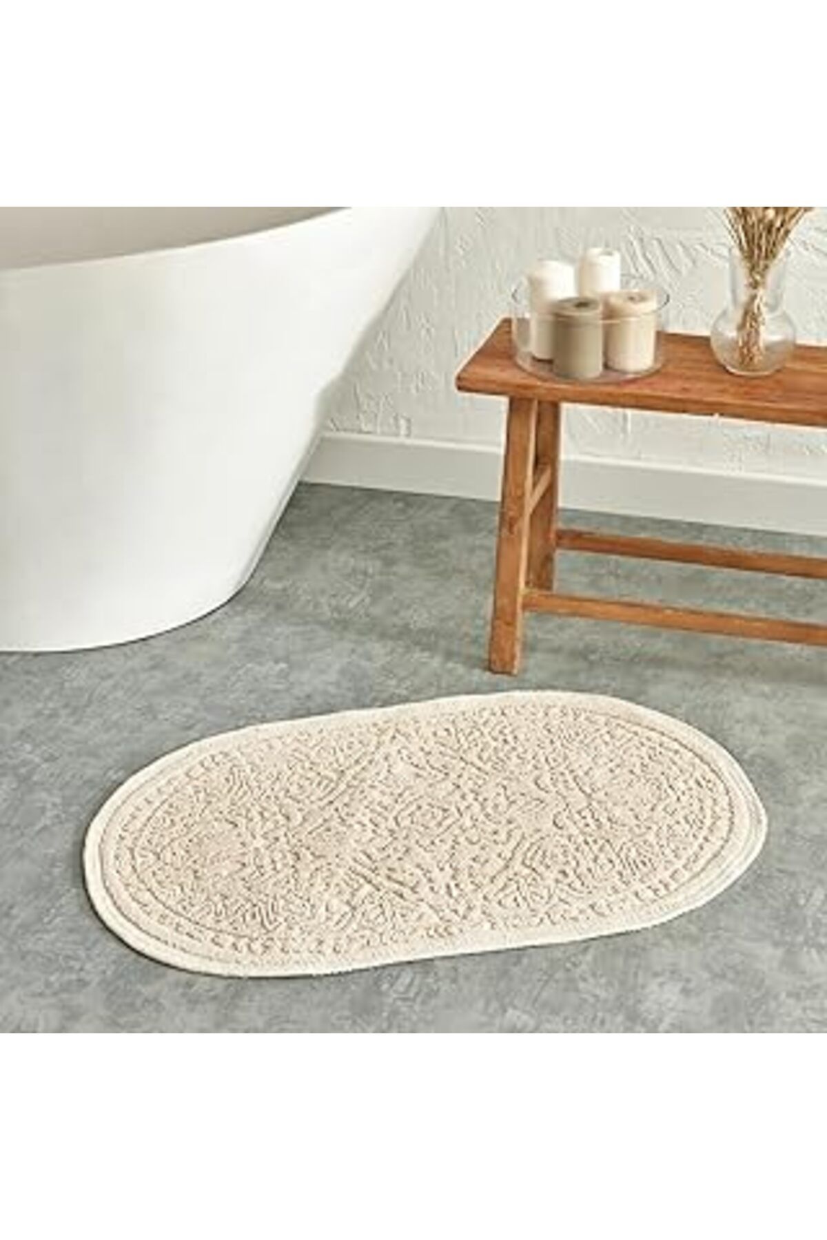Mu Art Karaca Home Vista Oval Paspas 90X60 Cm Ekru