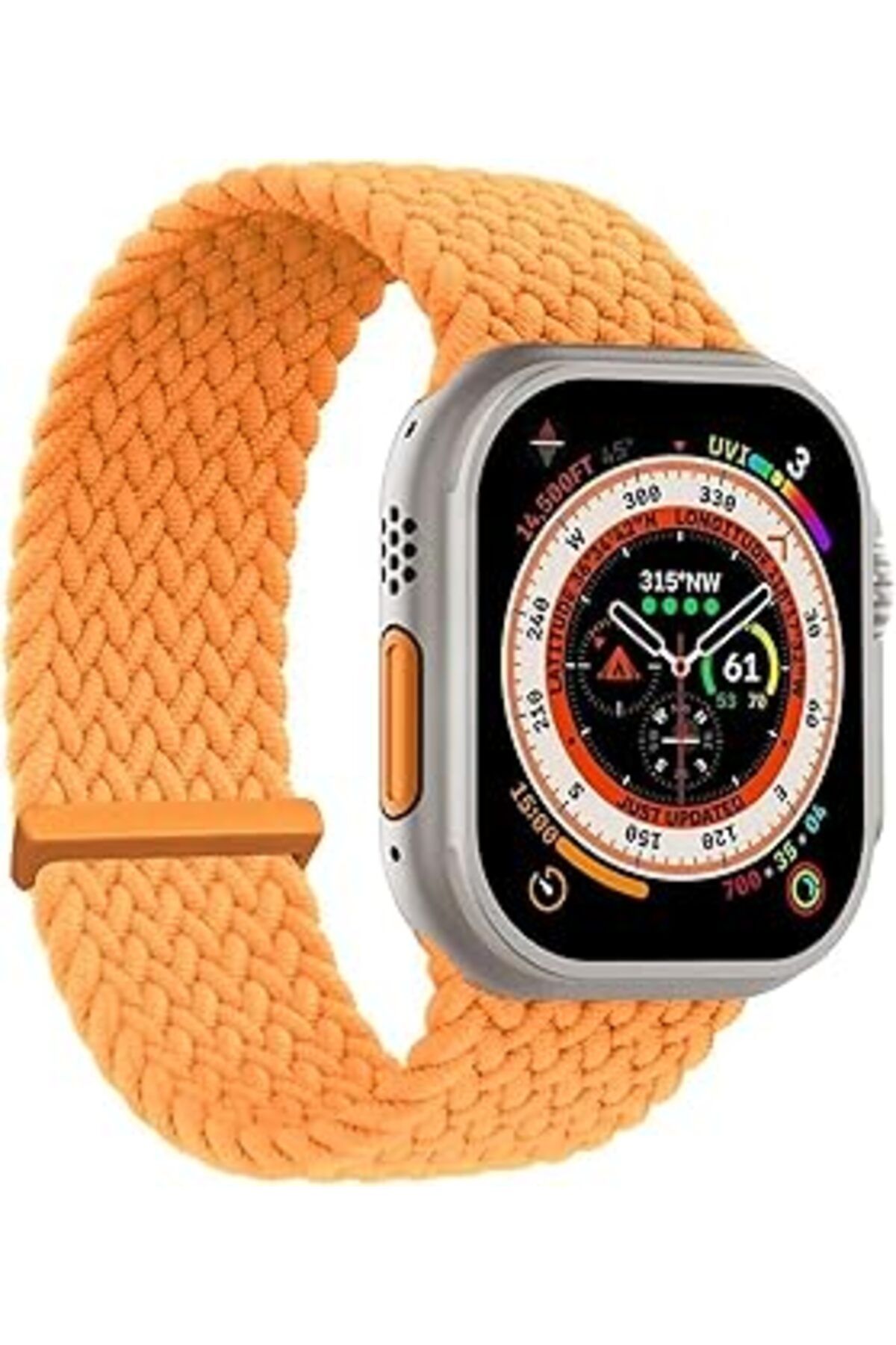 Mu Art Ahşap Microsonic Apple Watch Series 5 40Mm Kordon, (Large Size, 160Mm) Knitted Fabric Single Loop (Apple