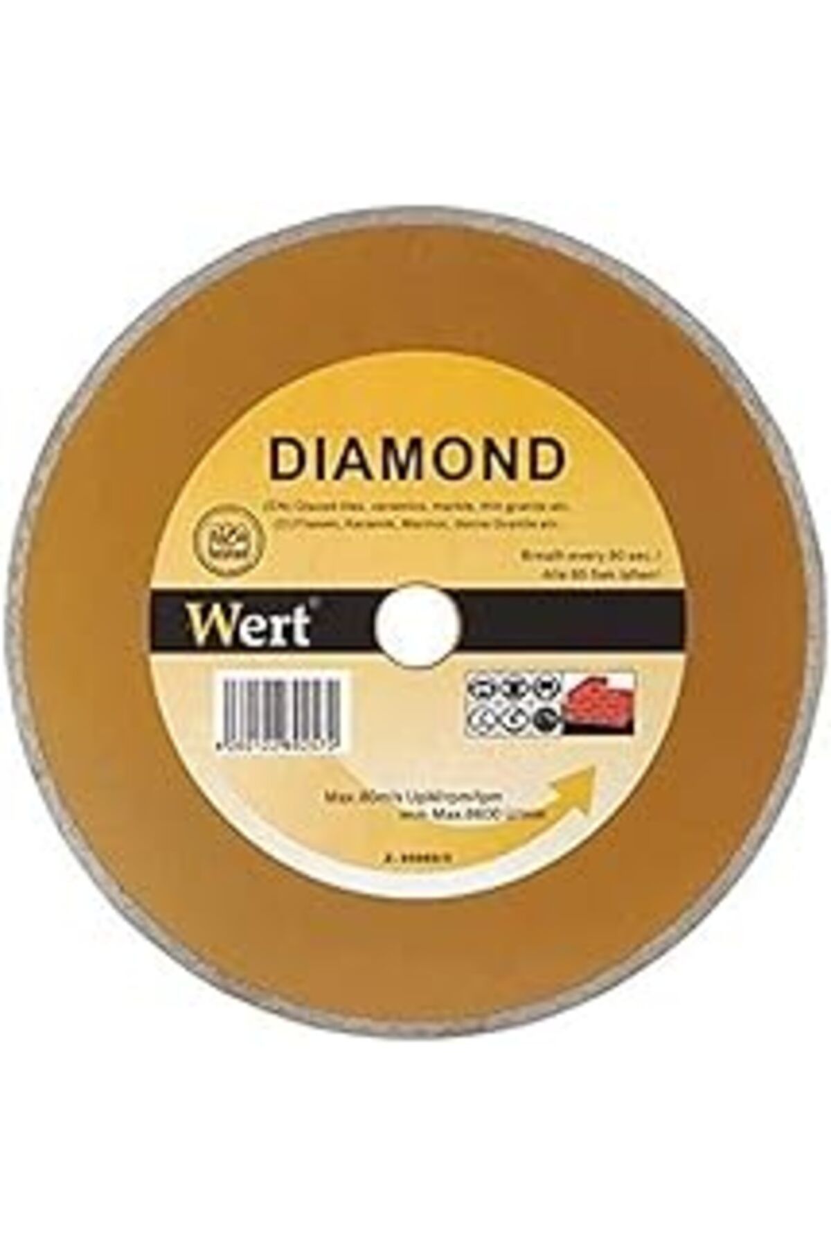 Mu Art Wert W 2710/150 Seramik/Fayans Elmas Tesetere, Turuncu/Gri (150Mm)