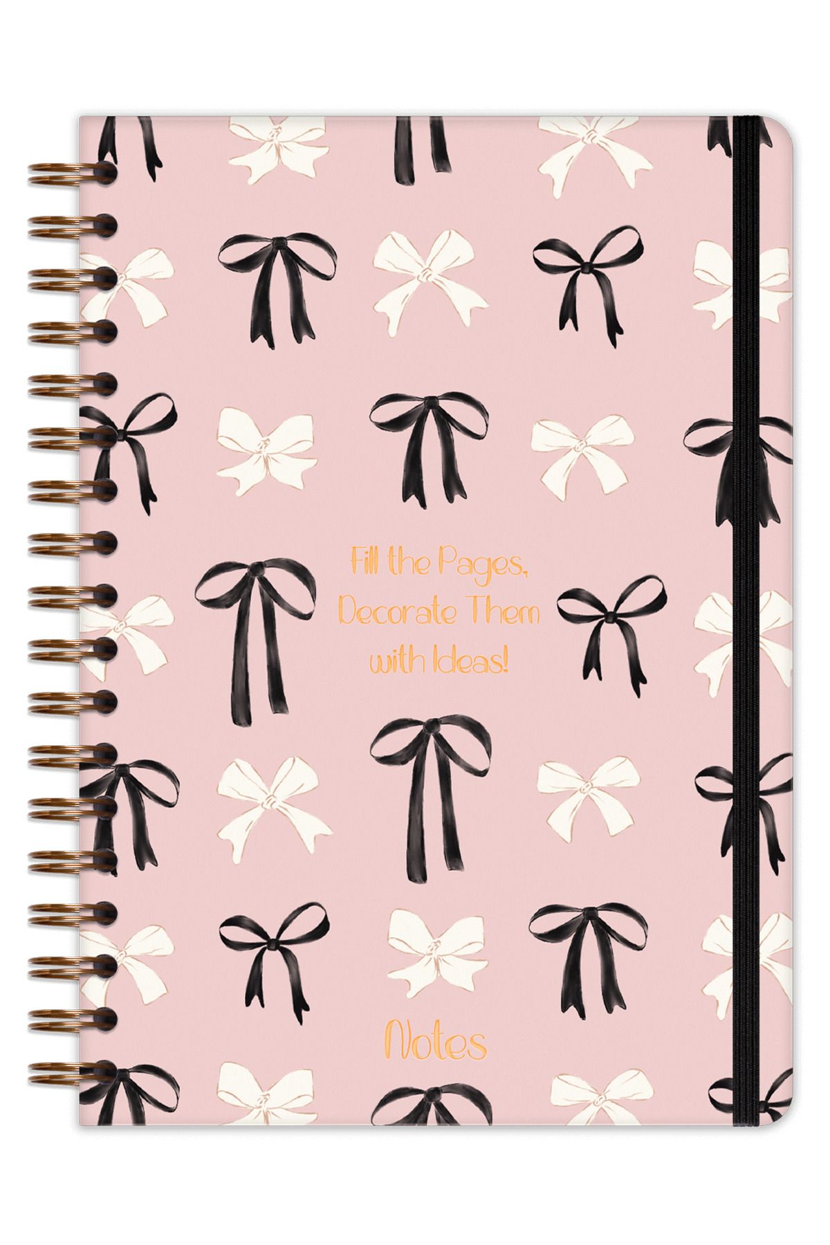 Matt Notebook-B5 17X24 cm Spiral Elastic Dotted Undated Notebook Bows 5