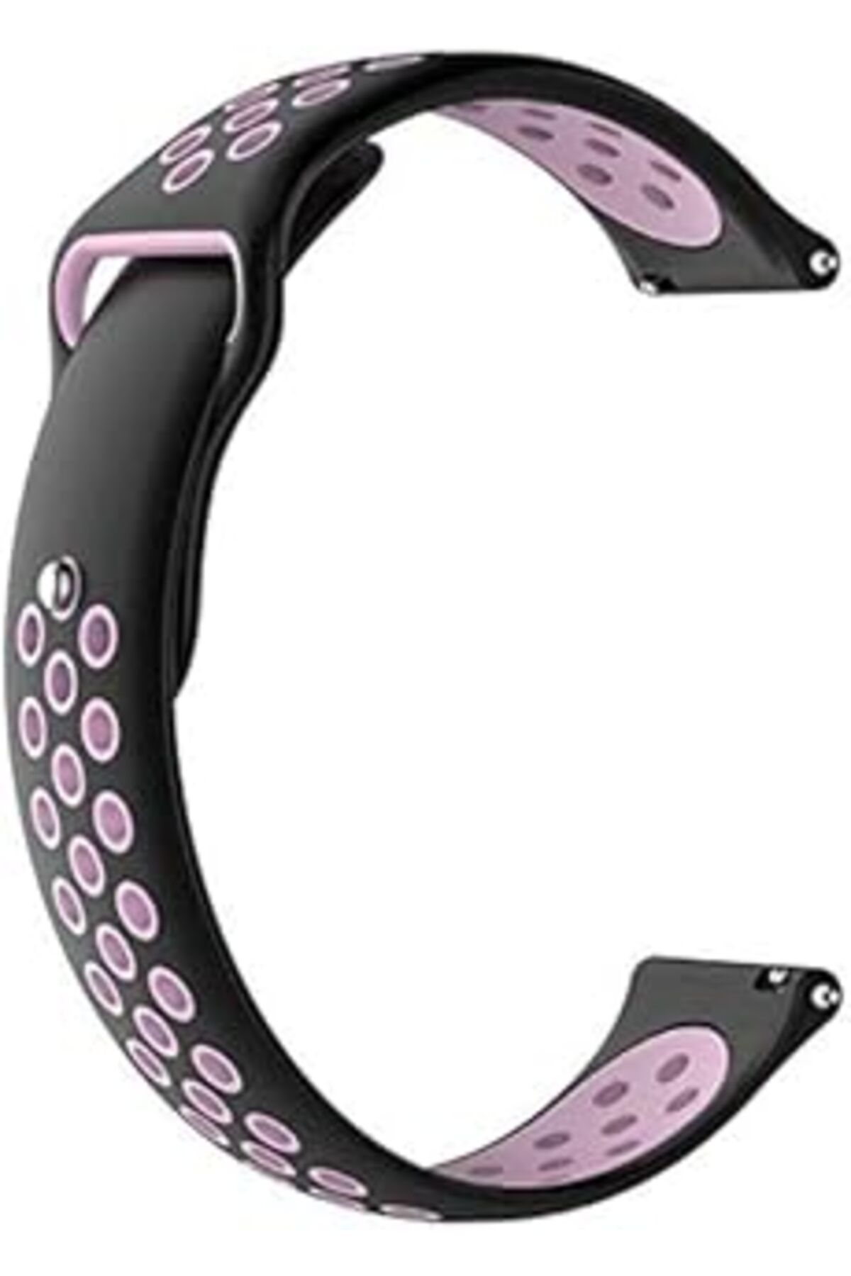 Pazarcan Markacase Garmin Vivoactive 3 Delikli Spor Silikon Kordon Siyah Pembe
