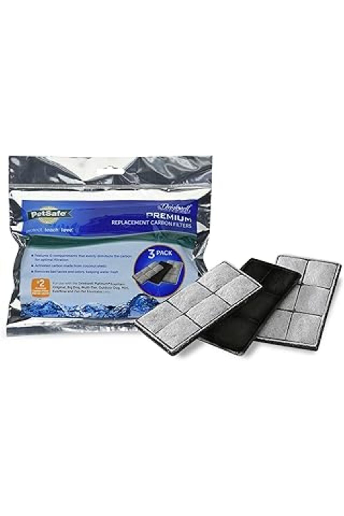 Pazarcan Petsafe Drinkwell Premium Yedek Karbon Filtreler, Köpek Ve Kedi Su Çeşmesi Filtreleri, 3 Paket