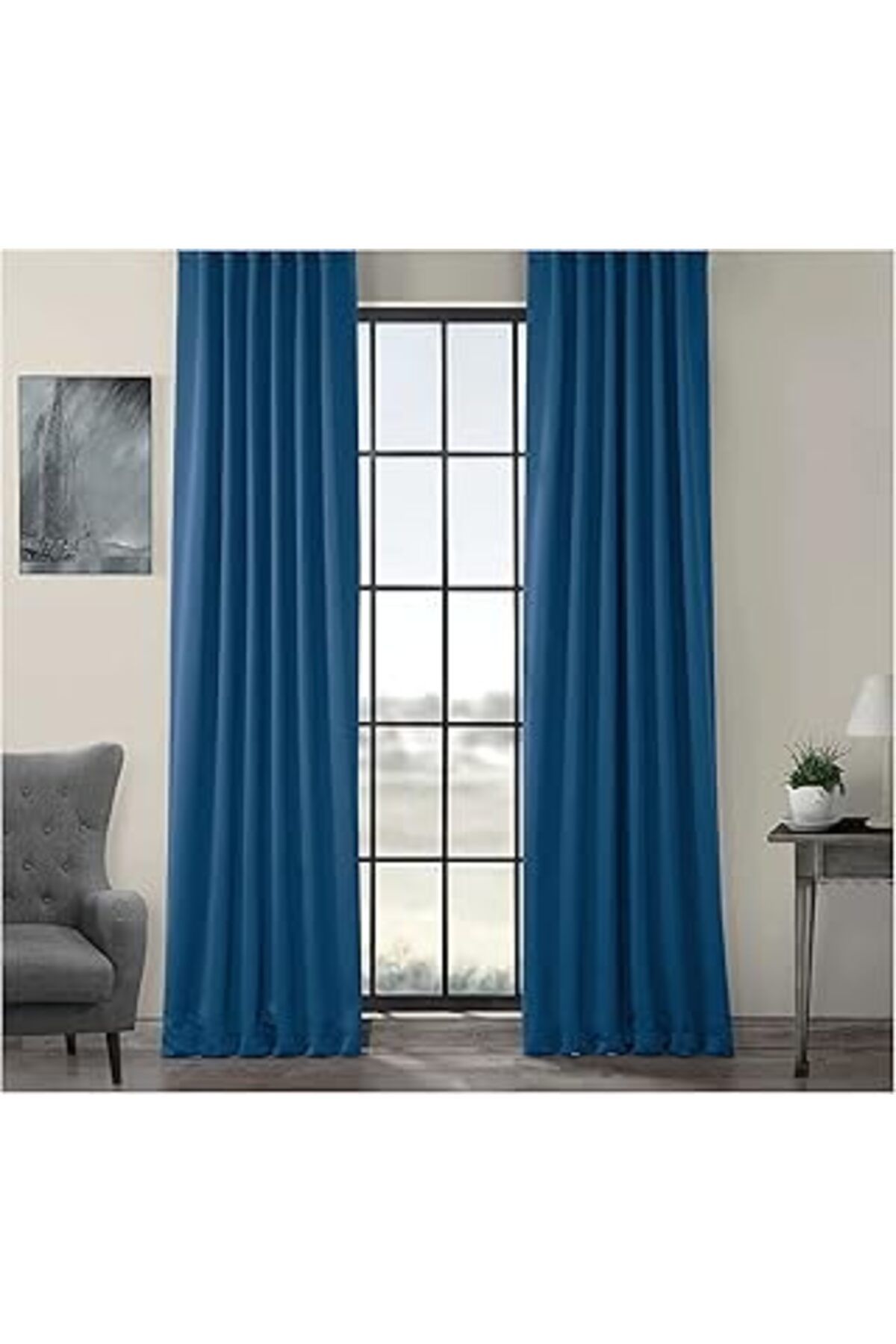 Pazarcan Evdepo Home Karartma Blackout Pilesiz Tek Kanat Fon Perde İndigo 300 X 260 Cm